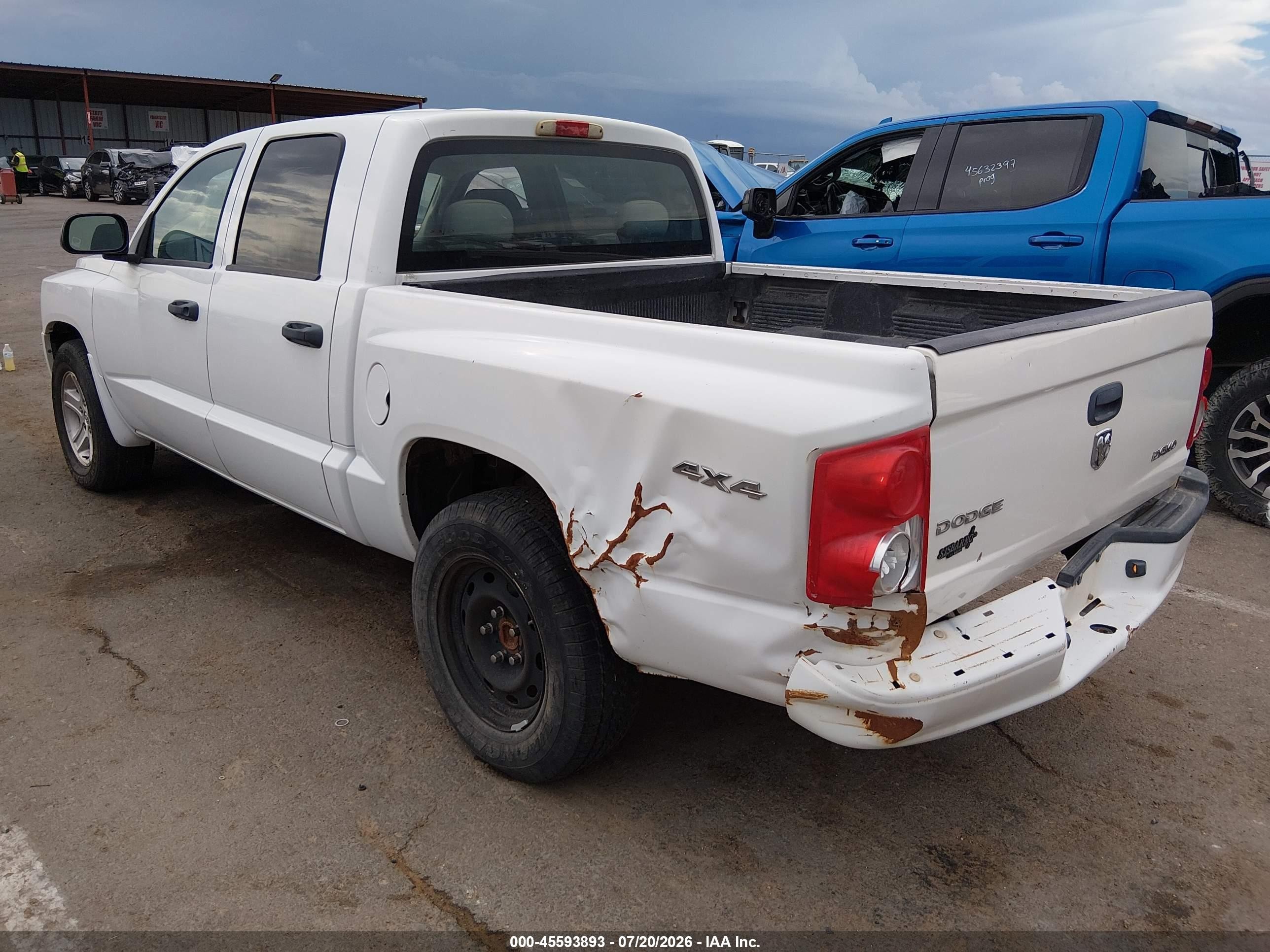 2010 Dodge Dakota Bighorn/lonestar White vin: 1D7RW3GK8AS223378
