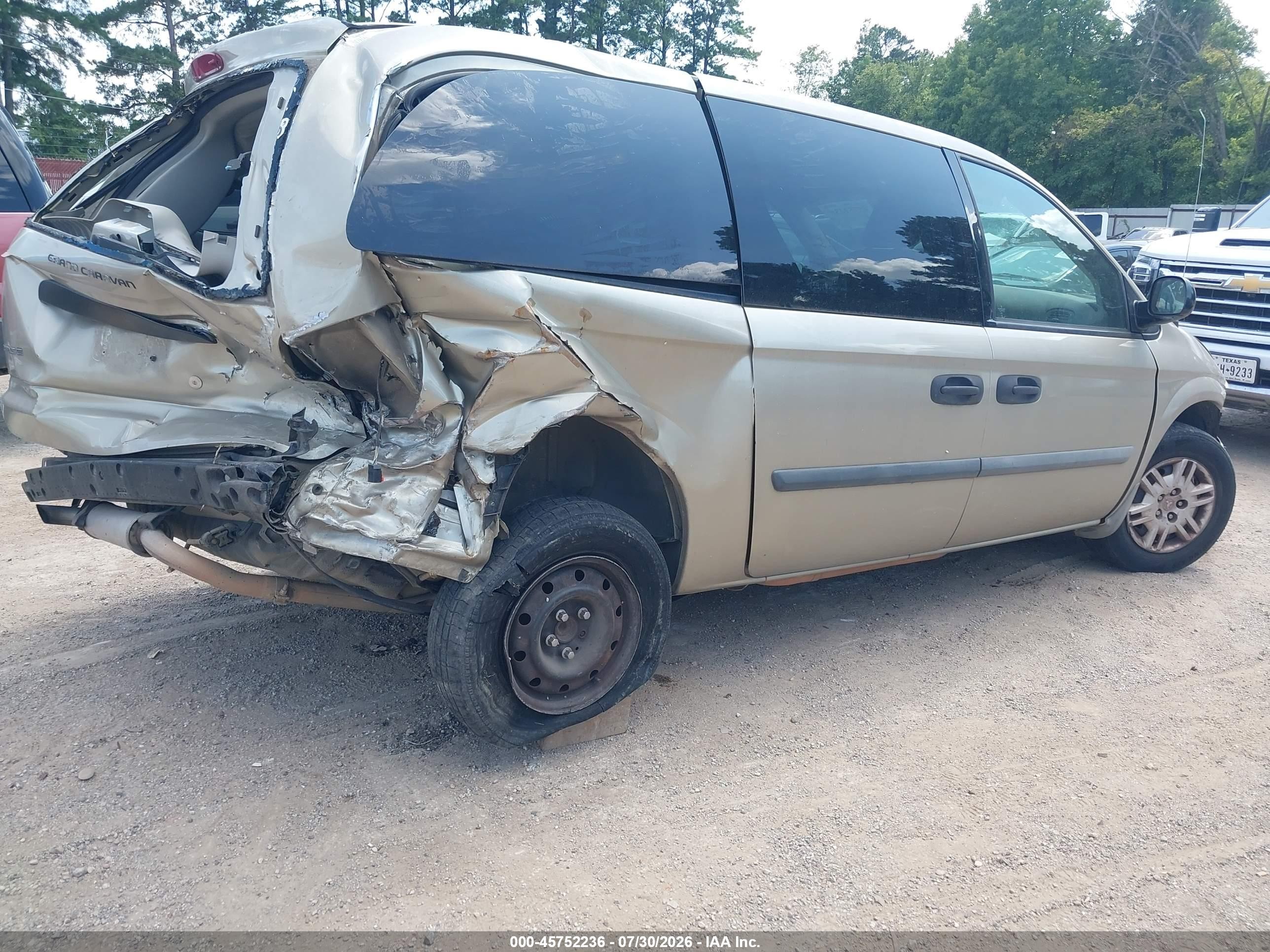 2006 Dodge Grand Caravan Se Gold vin: 1D8GP24R06B684433
