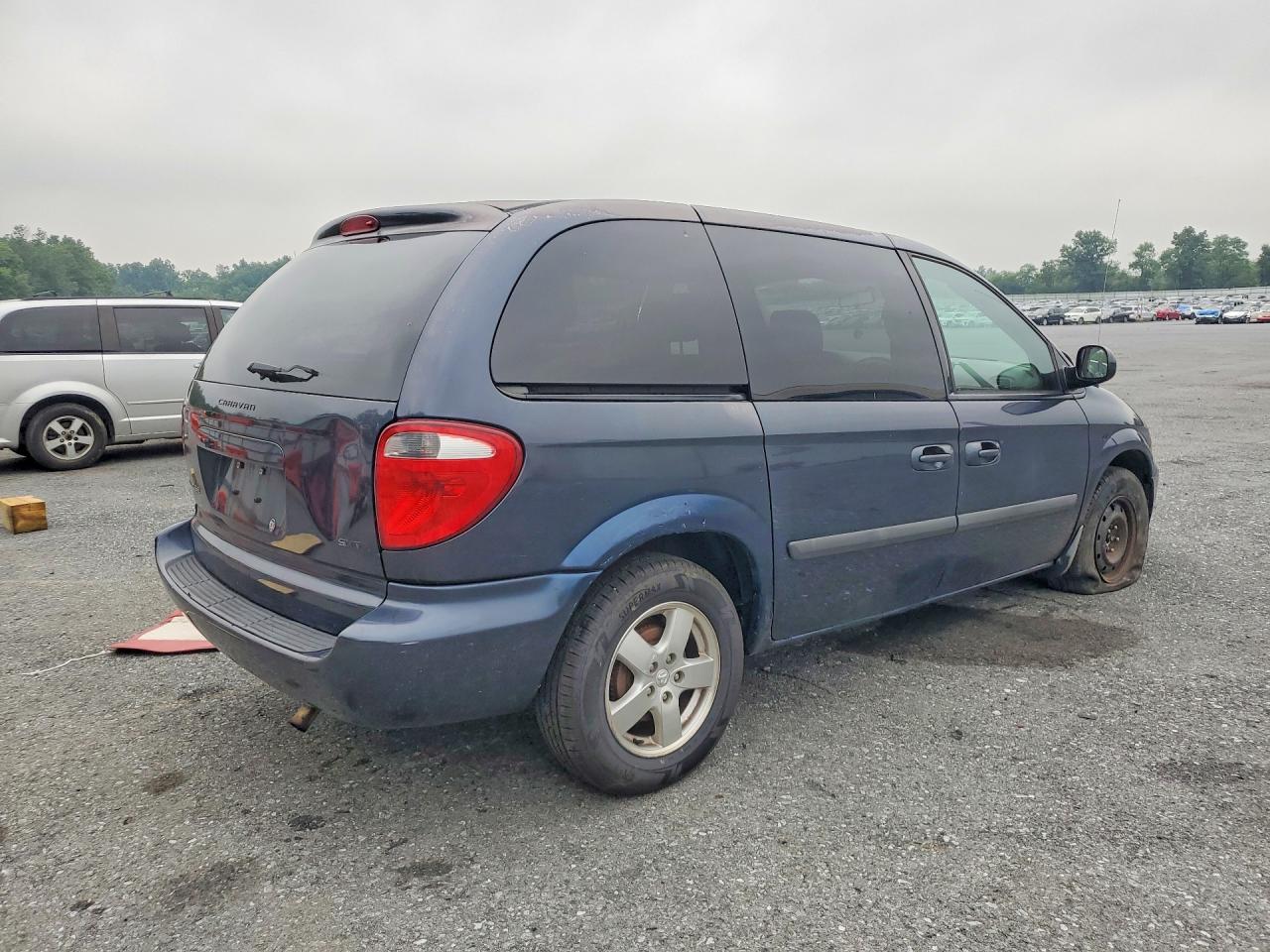 2007 Dodge Caravan Sxt Blue vin: 1D8GP45R37B165744