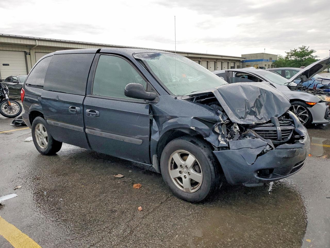 2007 Dodge Caravan Sxt Blue vin: 1D8GP45R87B203968