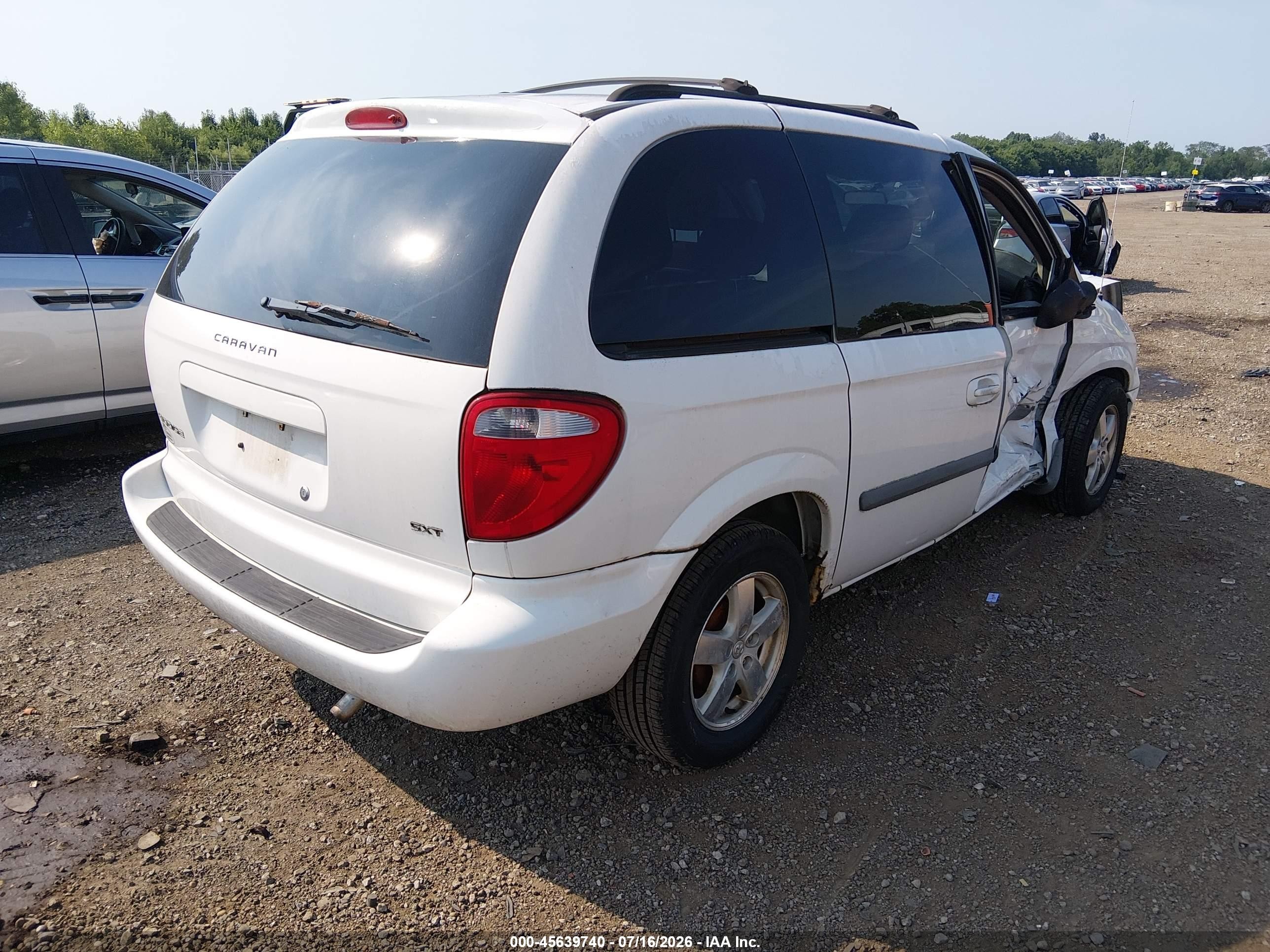 2006 Dodge Caravan Sxt White vin: 1D8GP45R96B737592