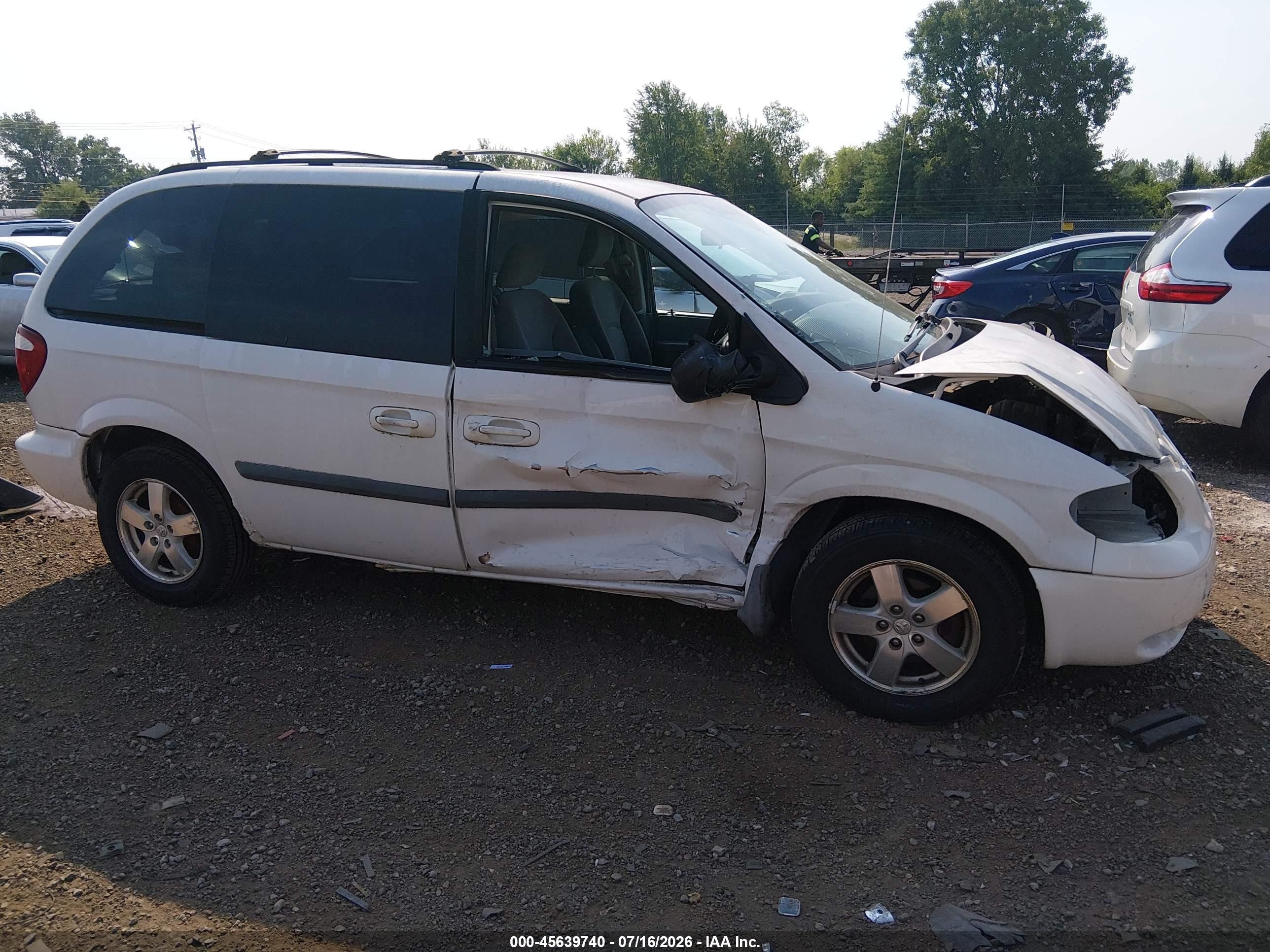 2006 Dodge Caravan Sxt White vin: 1D8GP45R96B737592