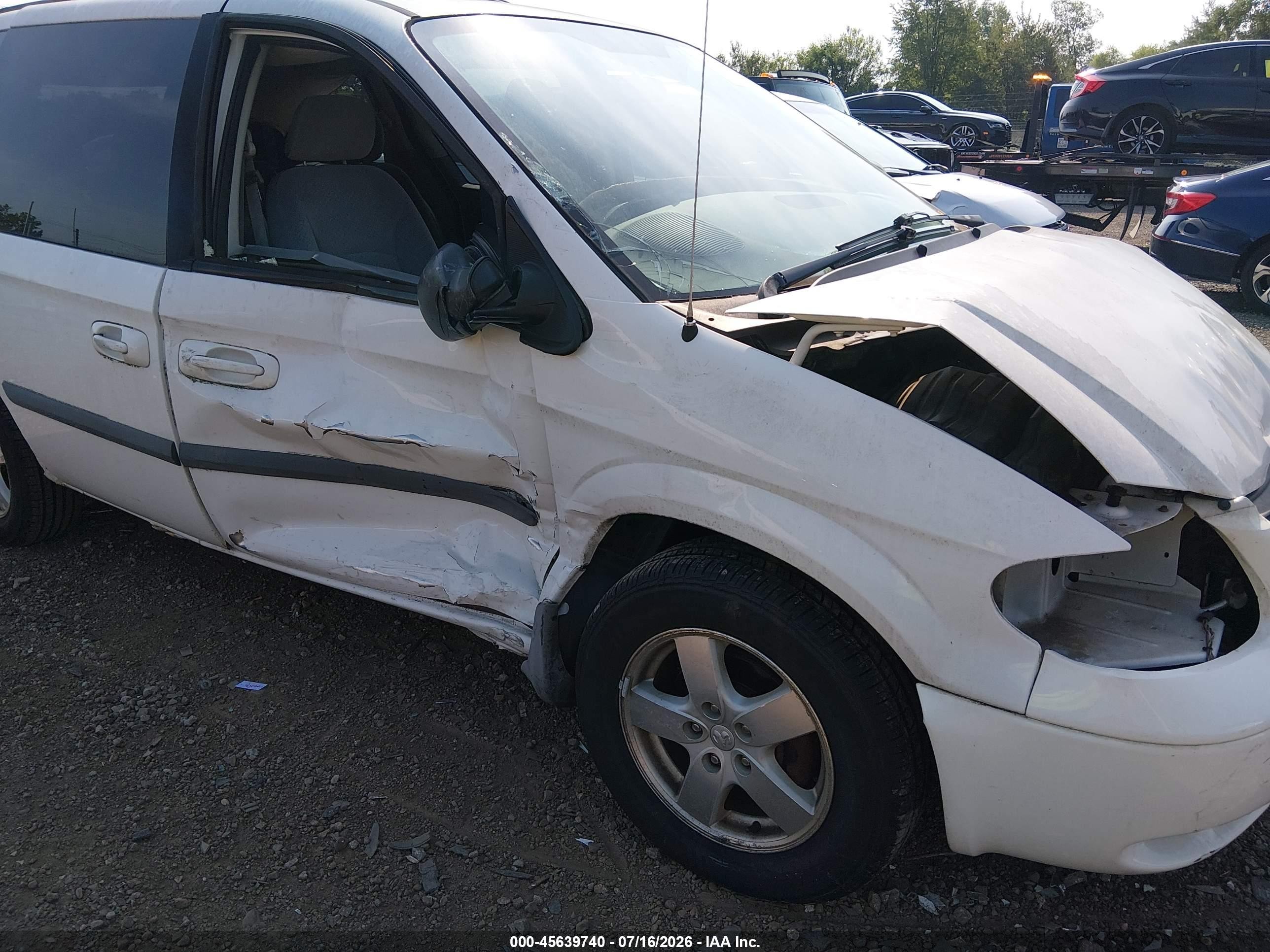 2006 Dodge Caravan Sxt White vin: 1D8GP45R96B737592