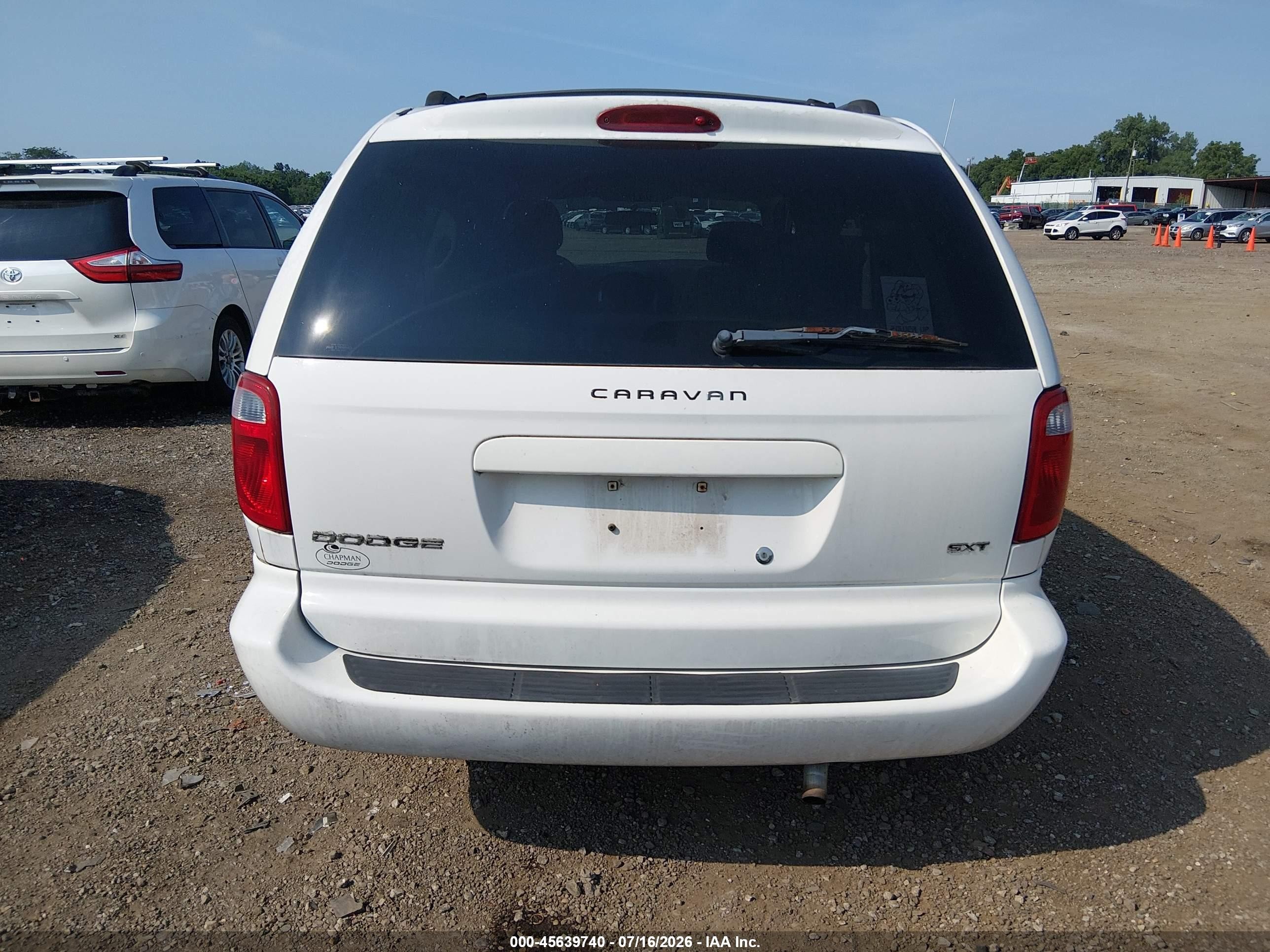2006 Dodge Caravan Sxt White vin: 1D8GP45R96B737592