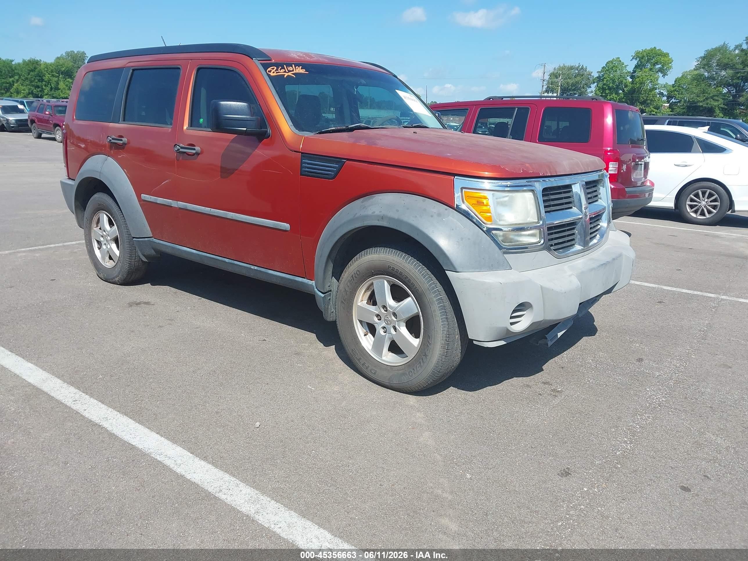 2007 Dodge Nitro Sxt Orange vin: 1D8GT28K77W606475