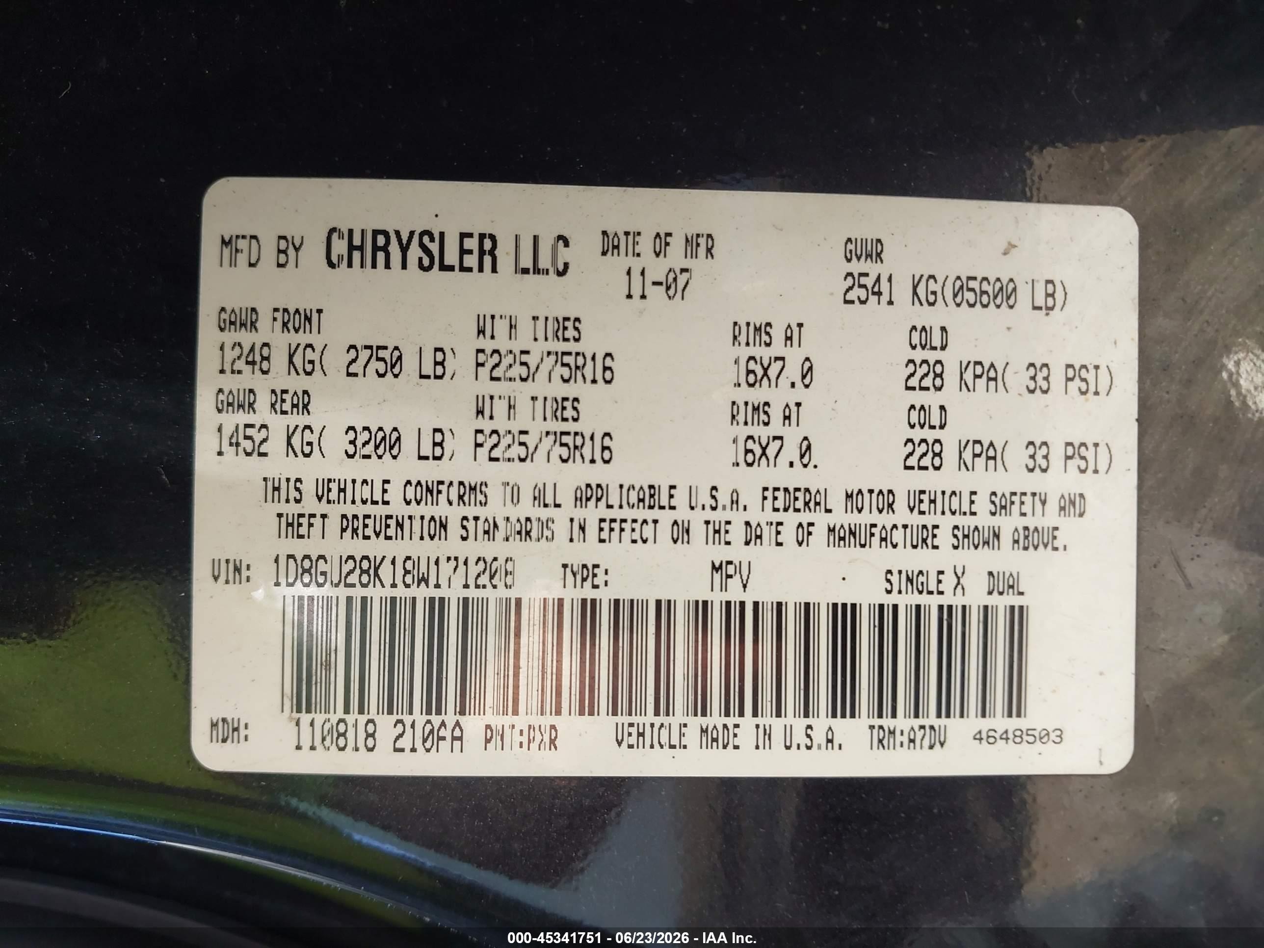 2008 Dodge Nitro Sxt Black vin: 1D8GU28K18W171208