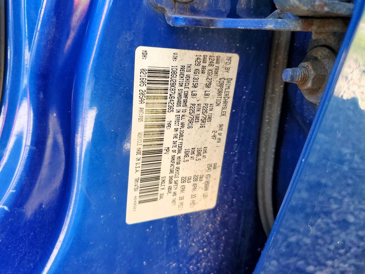 2007 Dodge Nitro Sxt Blue vin: 1D8GU28K87W642365