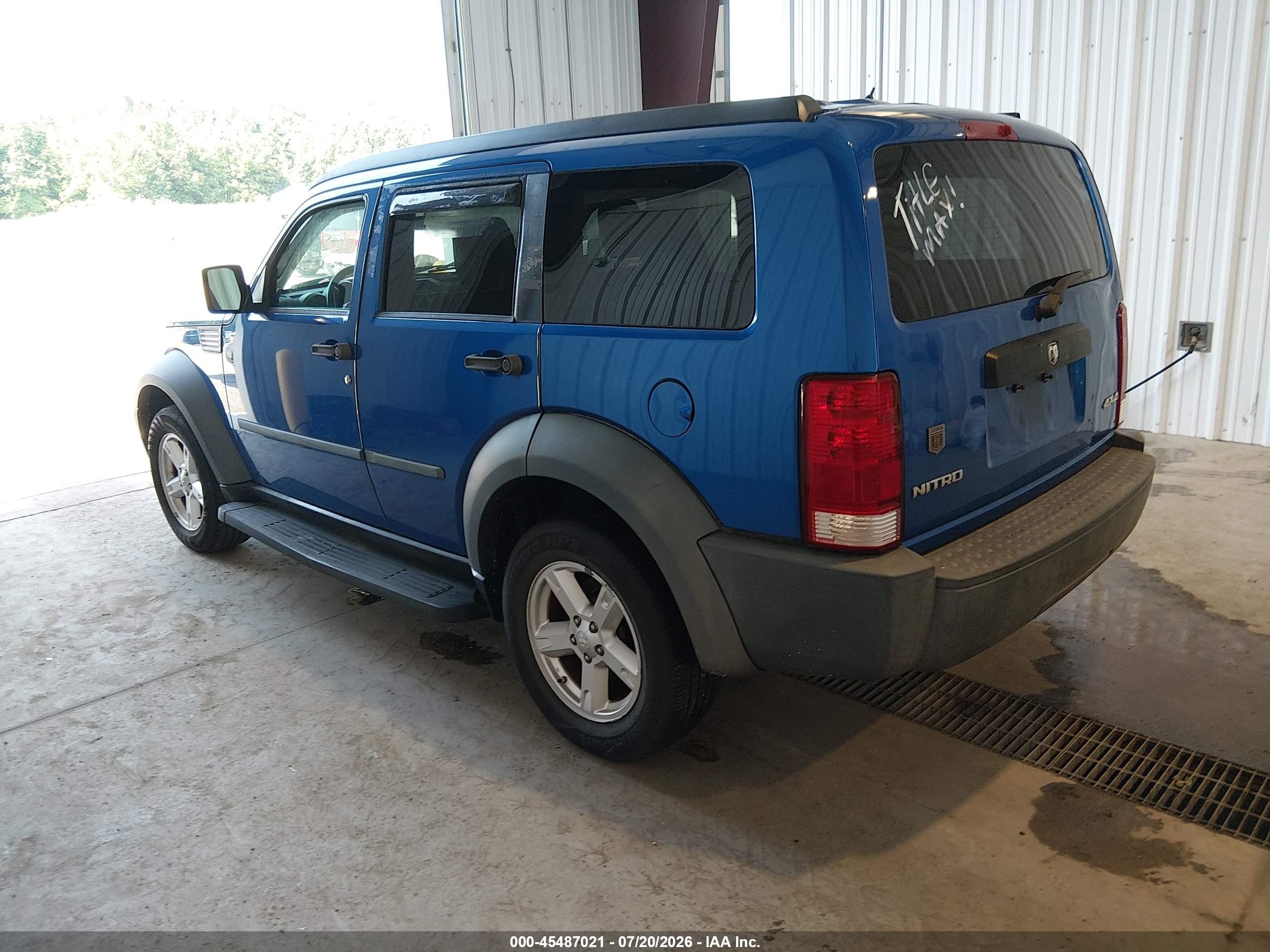 2007 Dodge Nitro Sxt Blue vin: 1D8GU28K97W706946