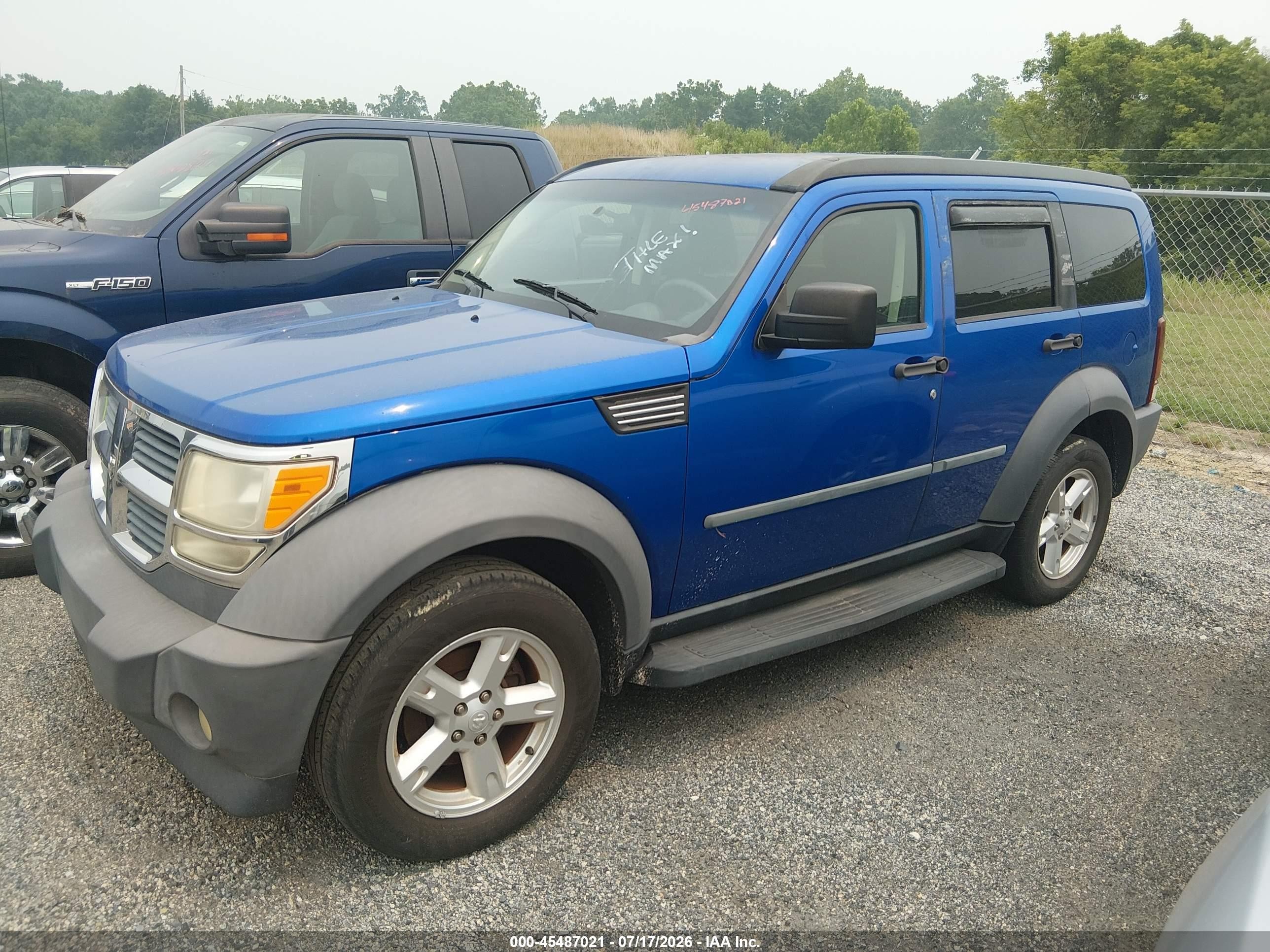 2007 Dodge Nitro Sxt Blue vin: 1D8GU28K97W706946