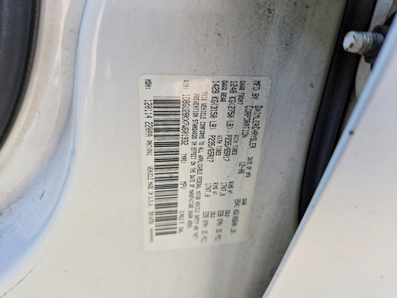 2007 Dodge Nitro Sxt White vin: 1D8GU28KX7W601932