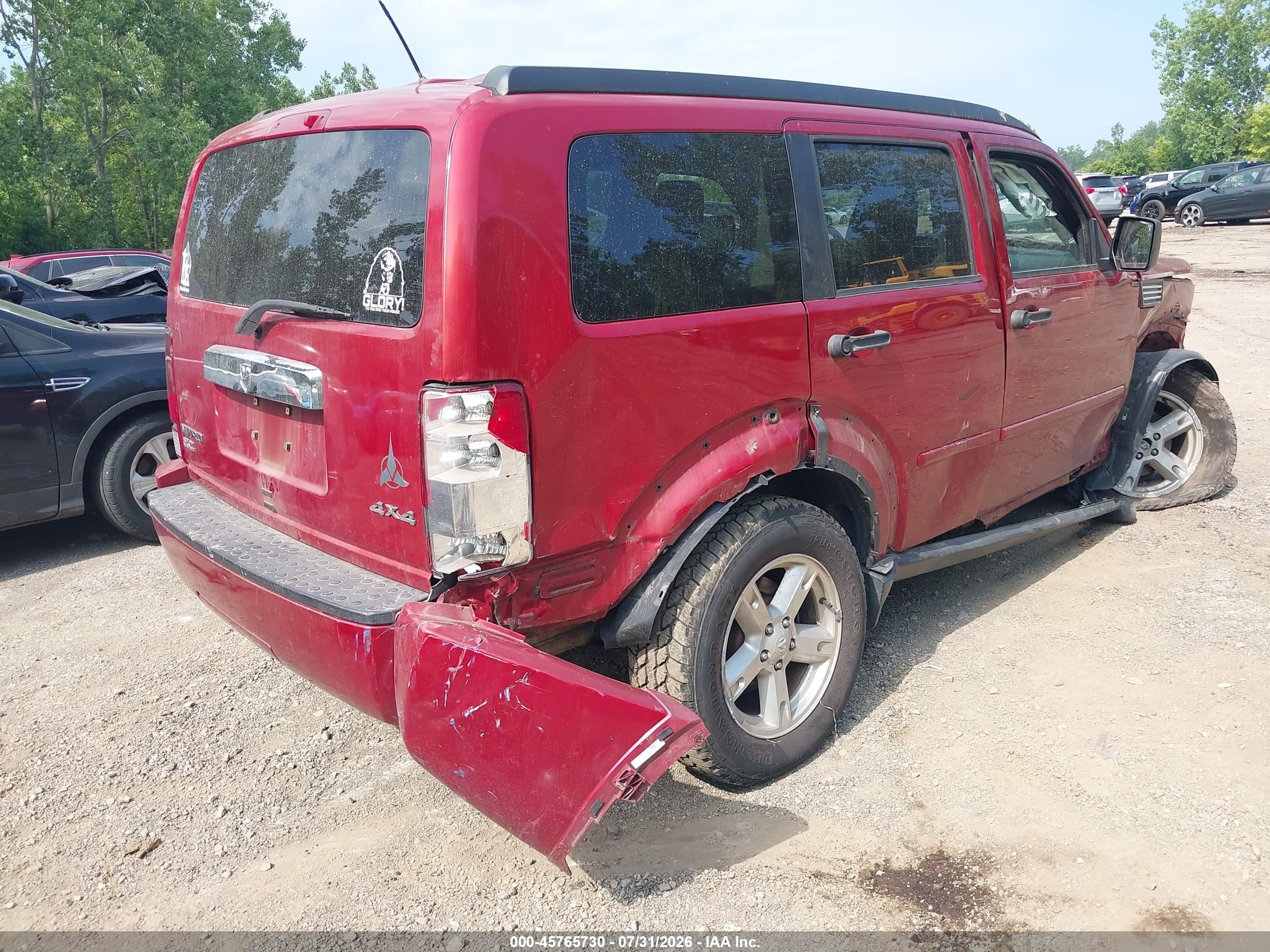 2007 Dodge Nitro Slt/rt Red vin: 1D8GU58K67W529435