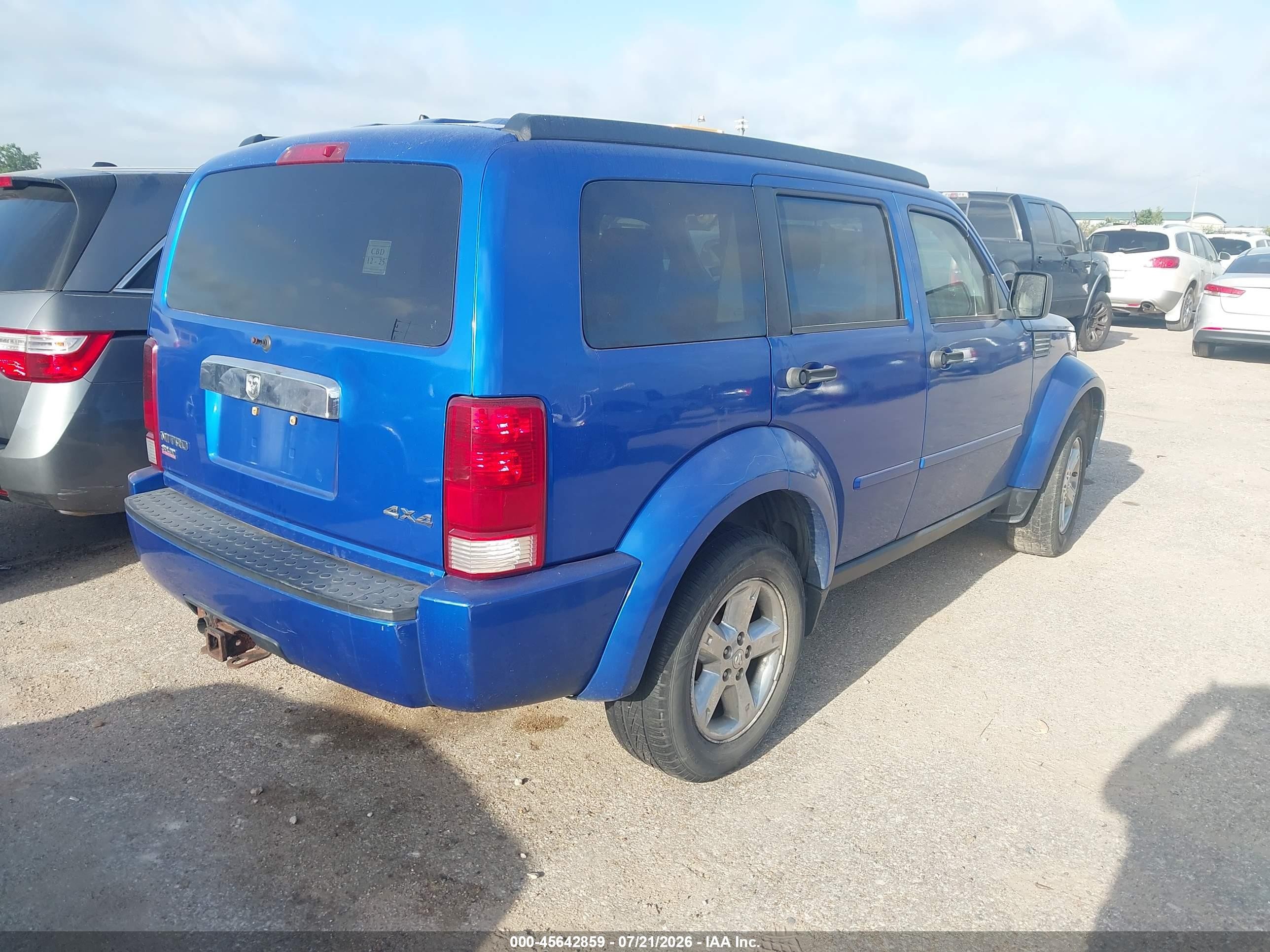 2007 Dodge Nitro Slt/rt Blue vin: 1D8GU58K67W552018