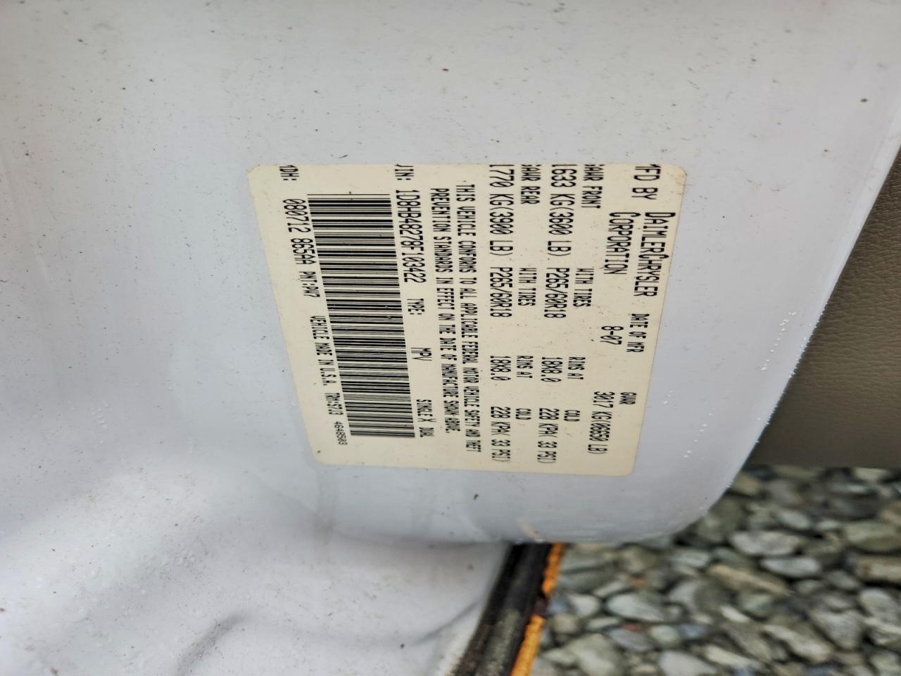 2008 Dodge Durango Slt White vin: 1D8HB48278F103422