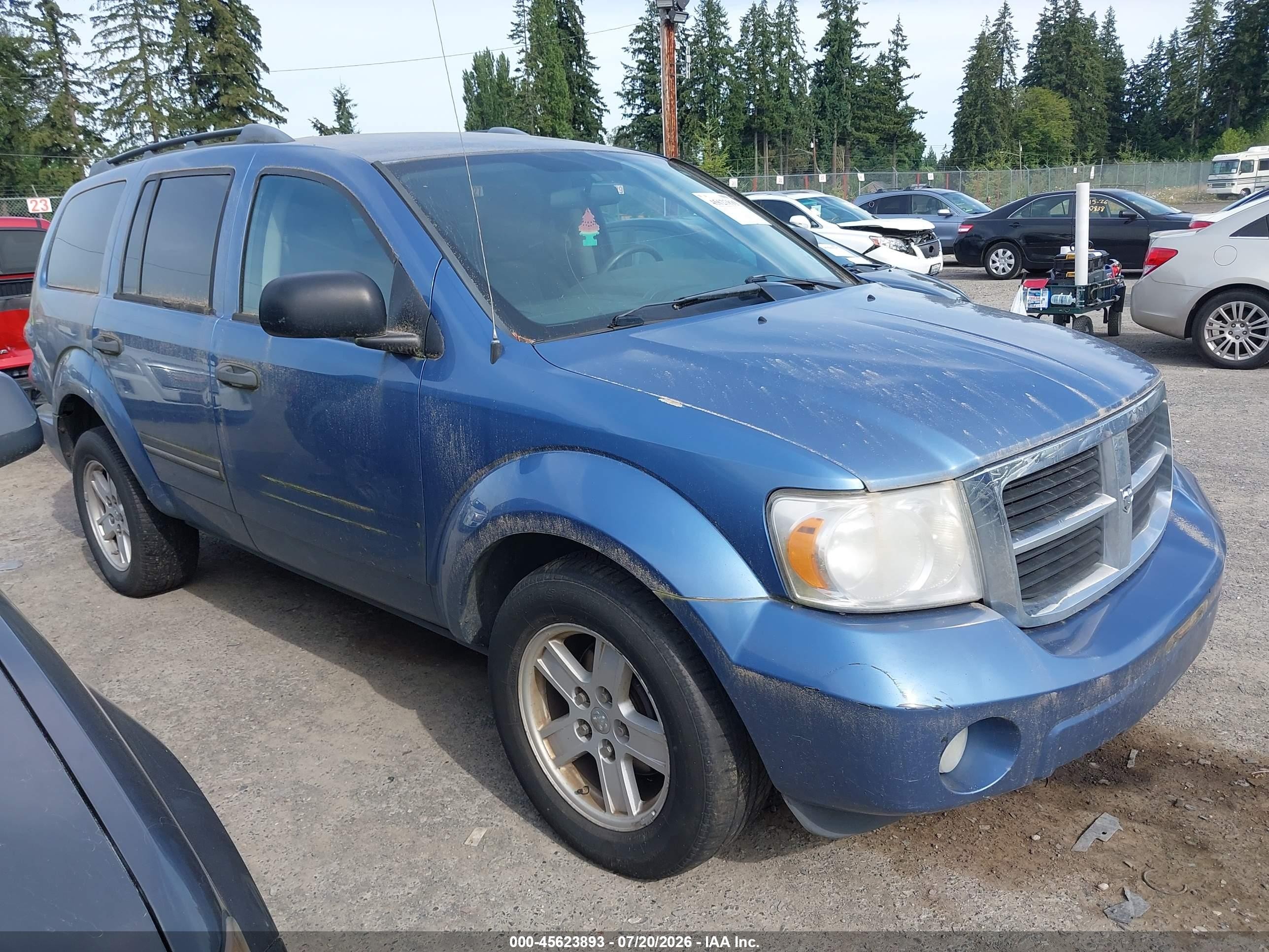 2008 Dodge Durango Slt Синий vin: 1D8HB48N18F123871