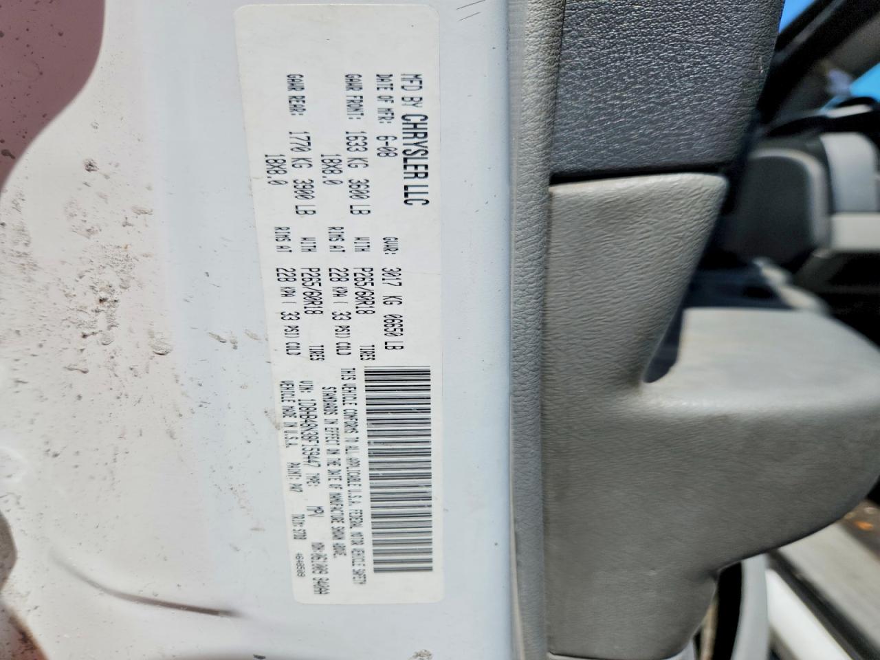 2008 Dodge Durango Slt White vin: 1D8HB48N38F159447