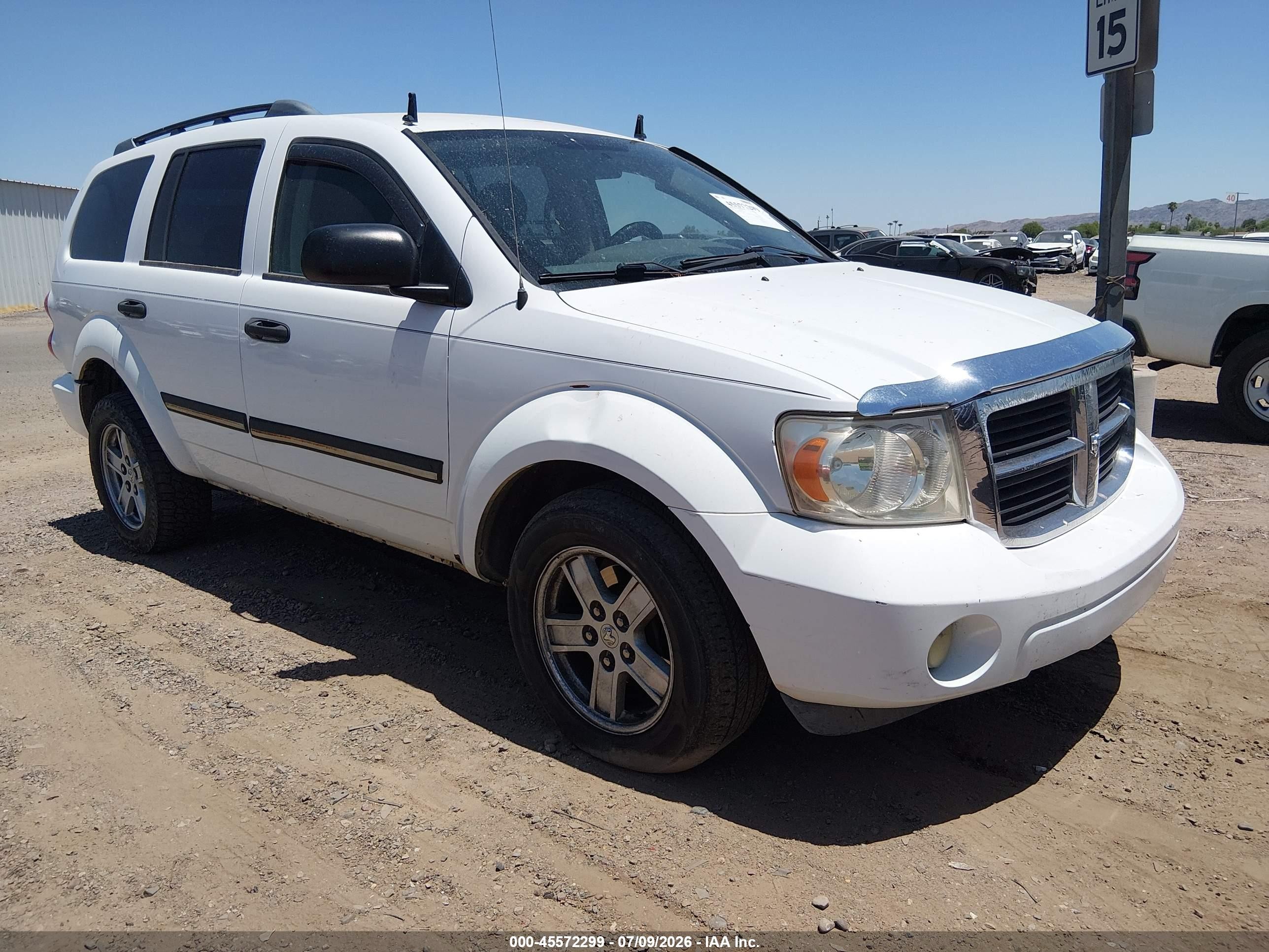 2007 Dodge Durango Slt White vin: 1D8HB48P57F583714
