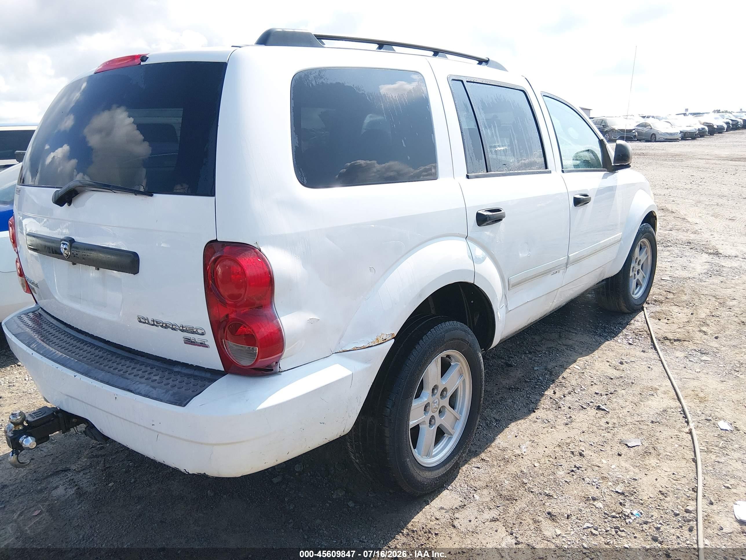 2009 Dodge Durango Slt White vin: 1D8HB48PX9F701145