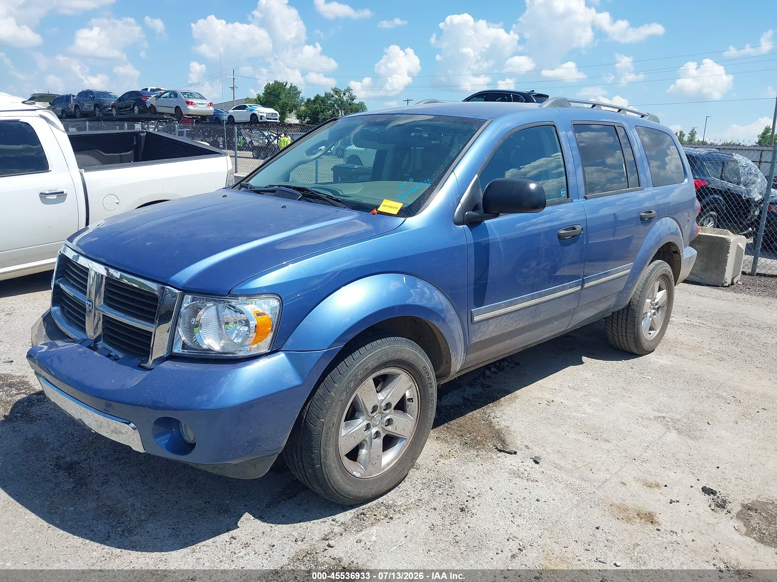 2007 Dodge Durango Limited Blue vin: 1D8HB58P67F514939