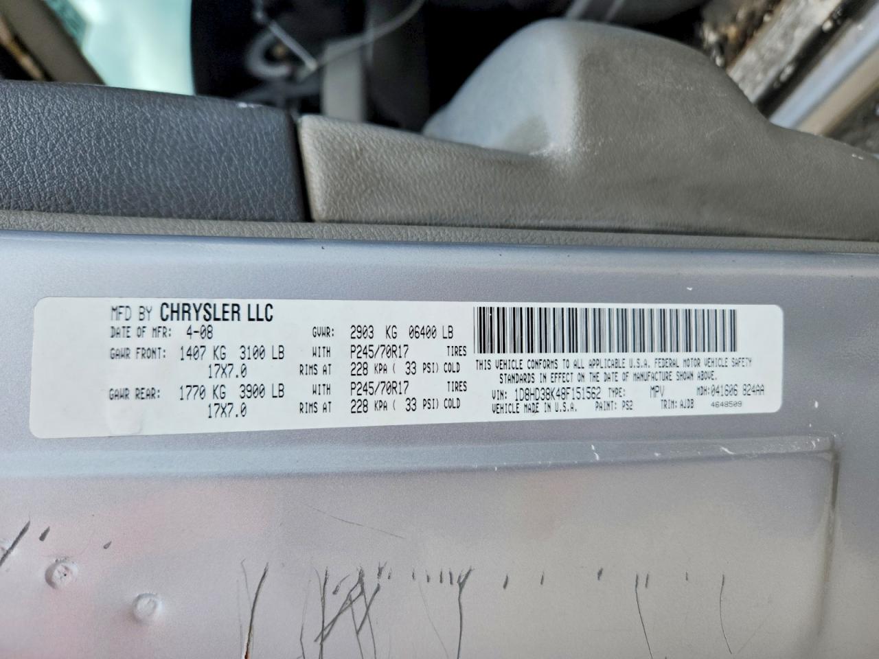 2008 Dodge Durango Sxt Silver vin: 1D8HD38K48F151562