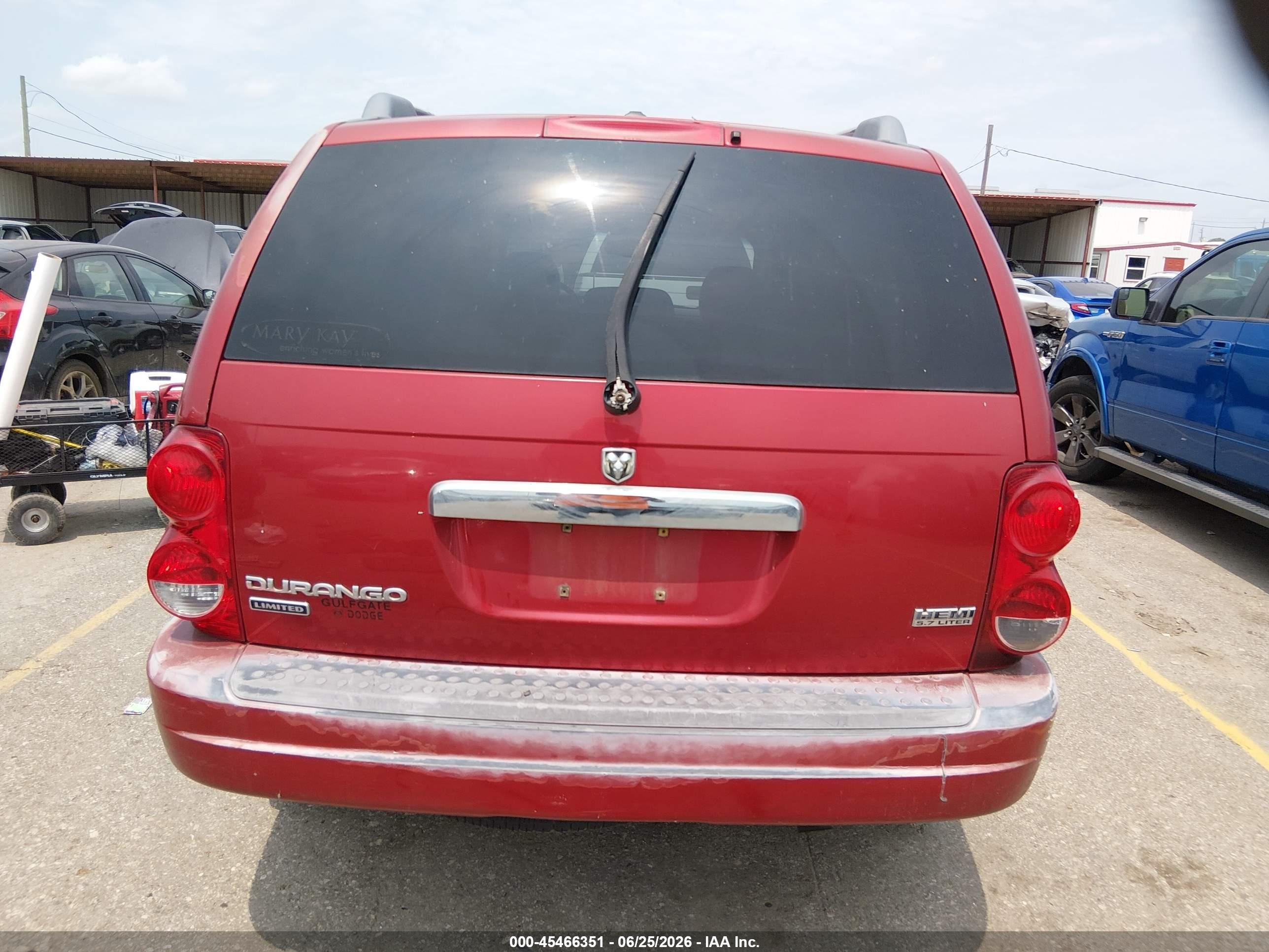 2006 Dodge Durango Limited Red vin: 1D8HD58206F109950
