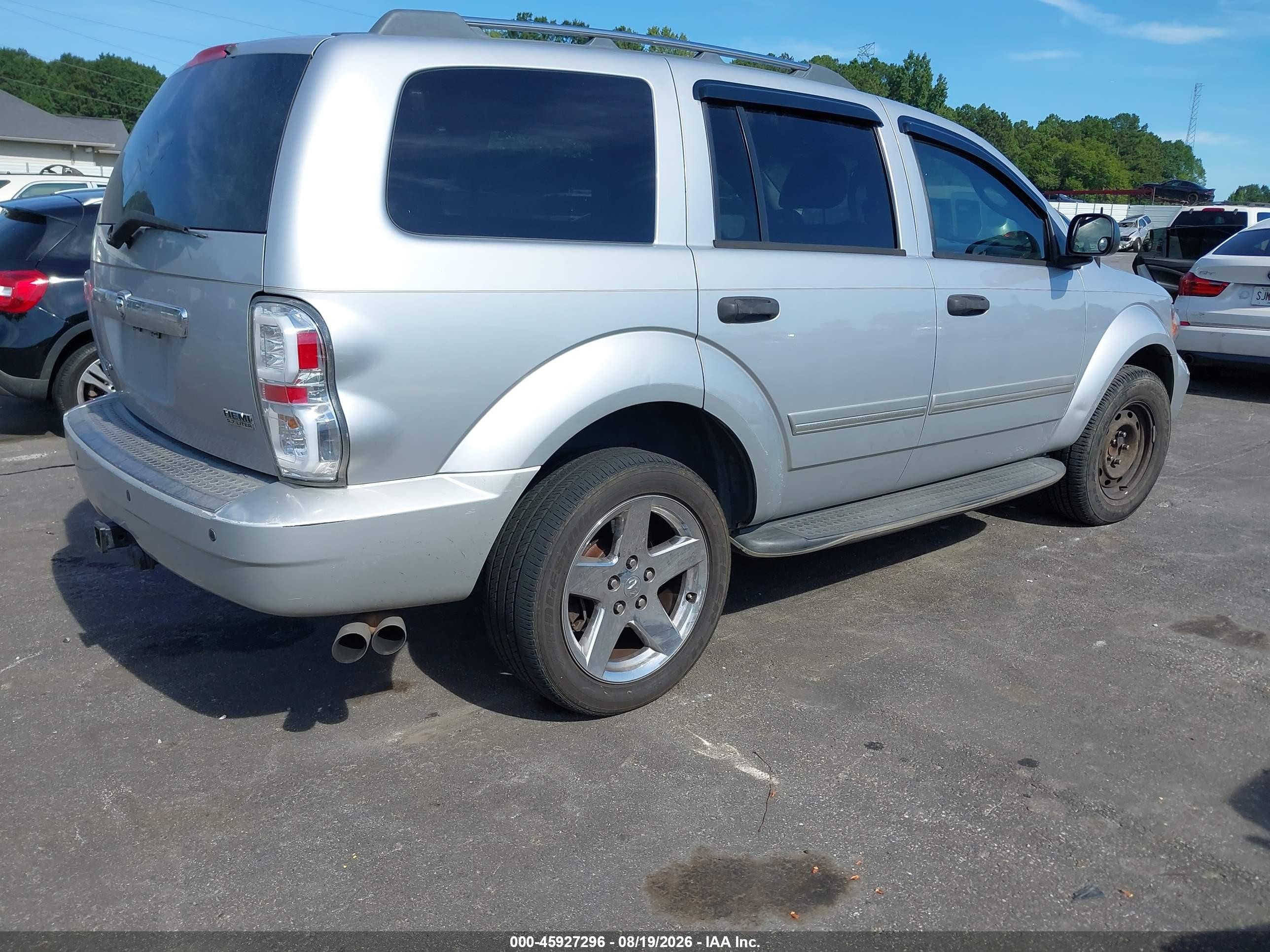 2007 Dodge Durango Limited Silver vin: 1D8HD58247F563619