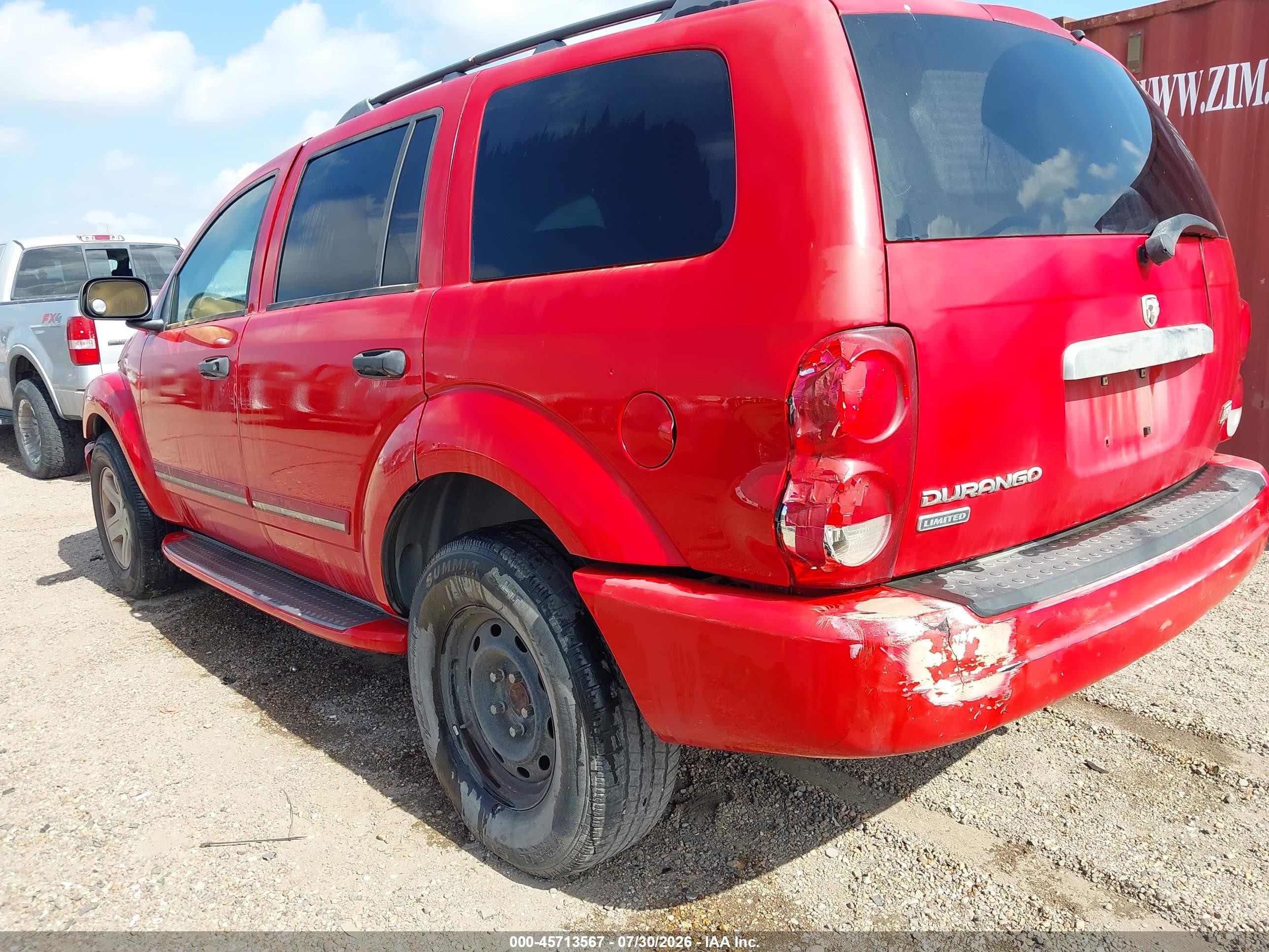 2005 Dodge Durango Limited Red vin: 1D8HD58D25F598500