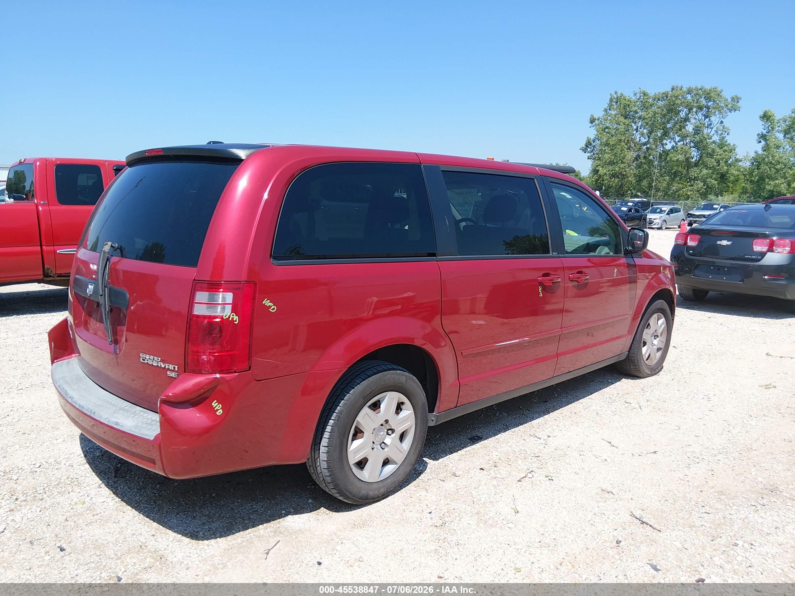 2009 Dodge Grand Caravan Se Red vin: 1D8HN44E39B511321
