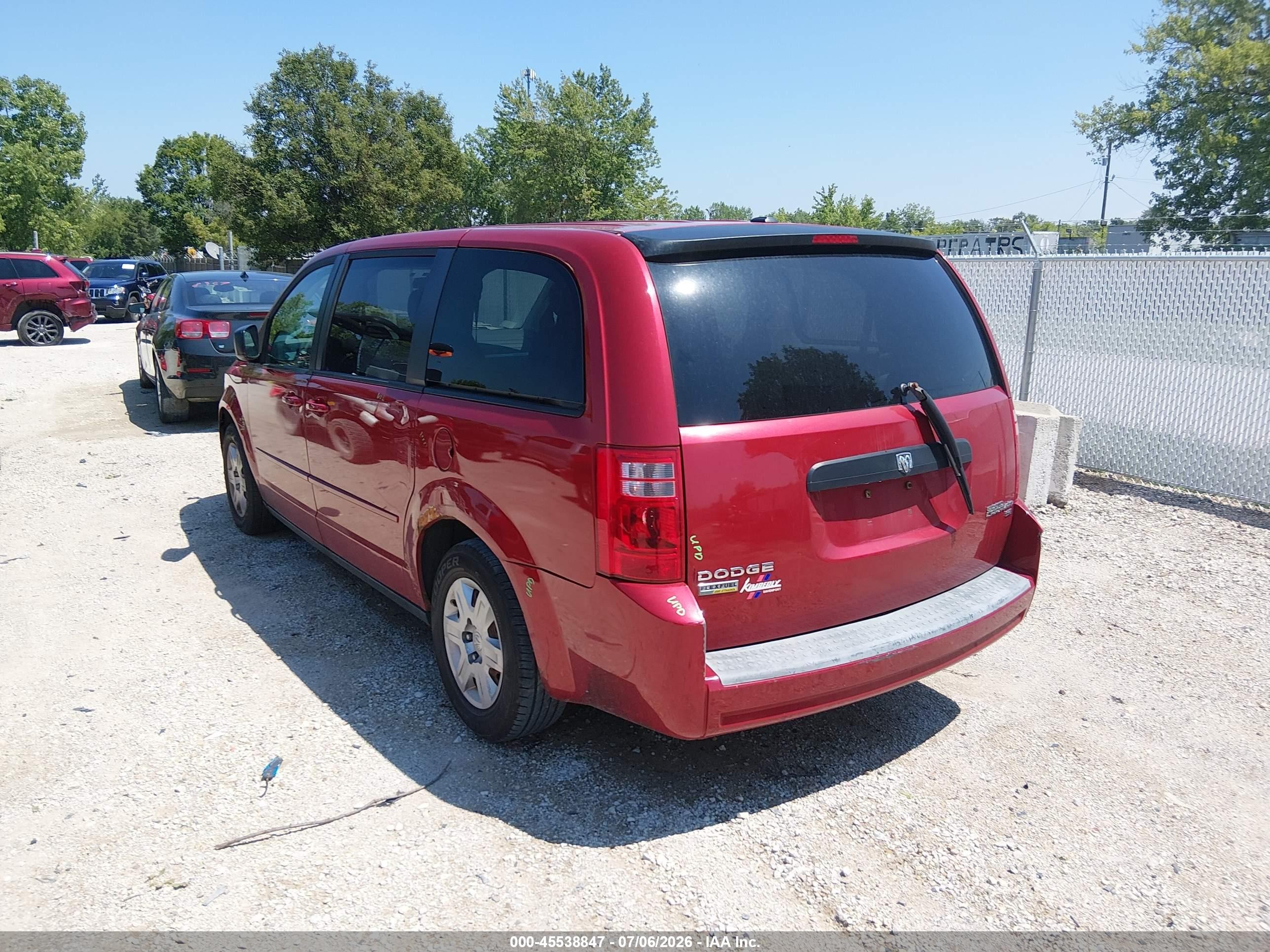 2009 Dodge Grand Caravan Se Red vin: 1D8HN44E39B511321