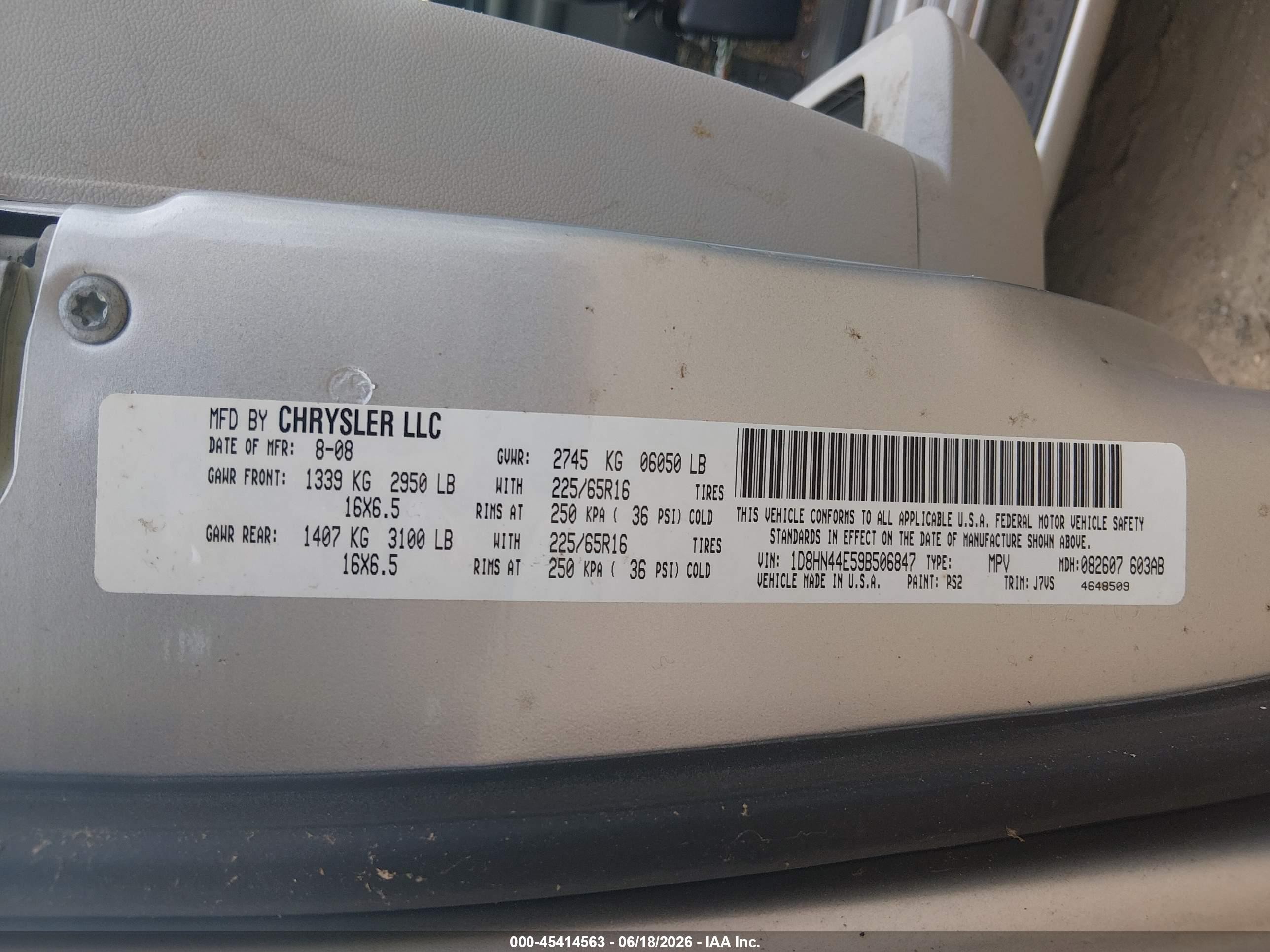 2009 Dodge Grand Caravan Se Silver vin: 1D8HN44E59B506847
