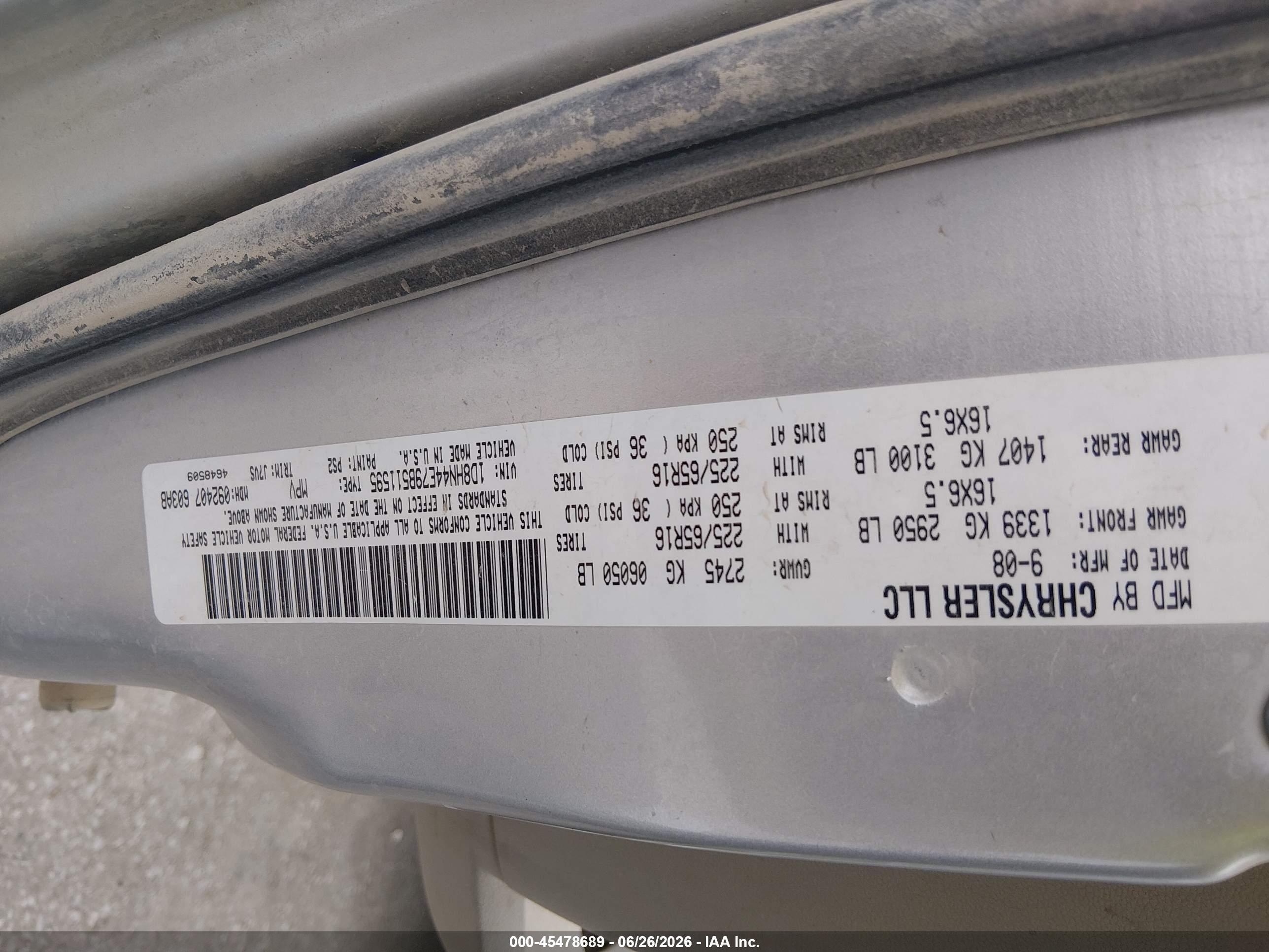2009 Dodge Grand Caravan Se Gray vin: 1D8HN44E79B511595