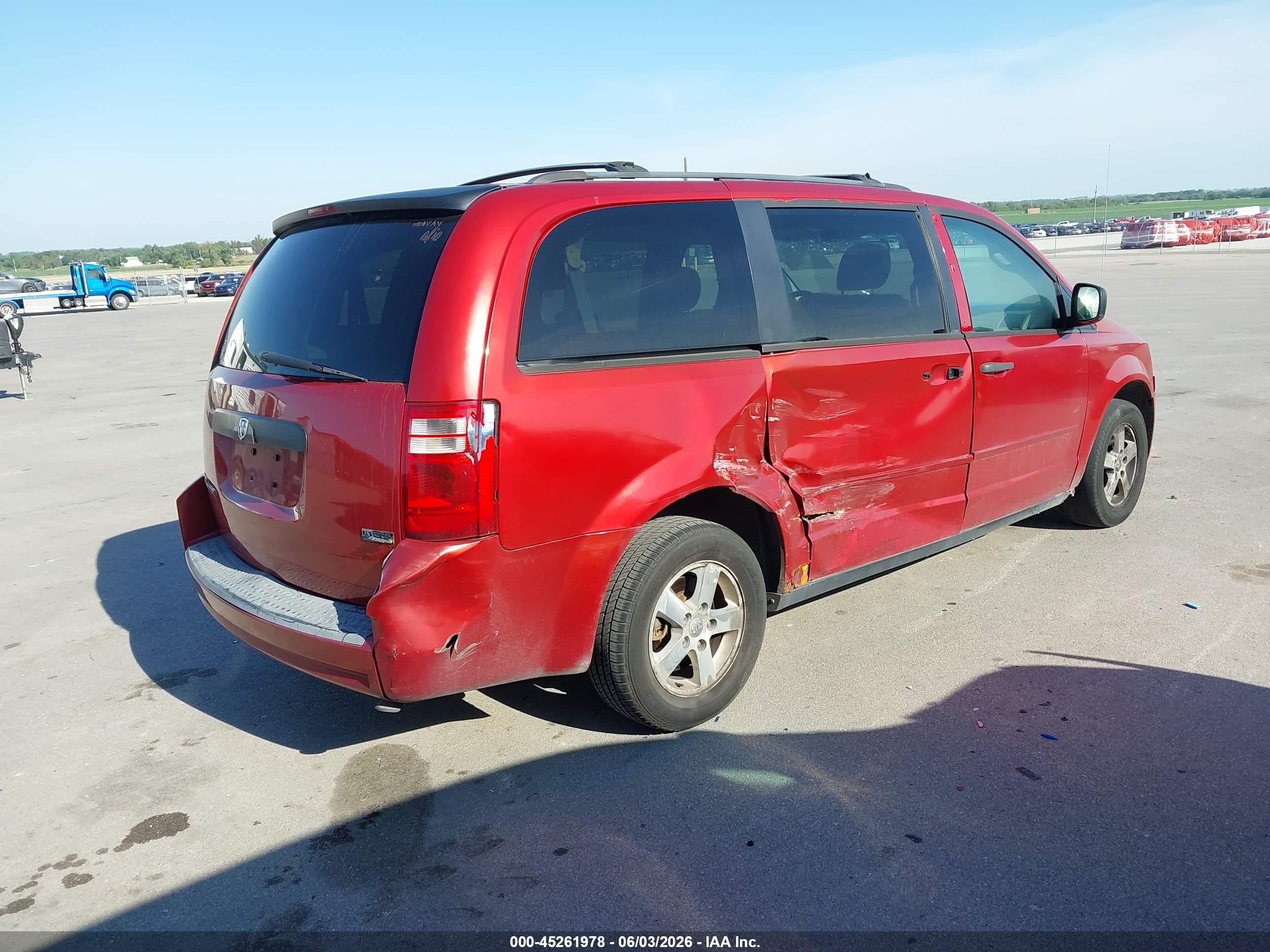 2008 Dodge Grand Caravan Se Red vin: 1D8HN44H08B107501