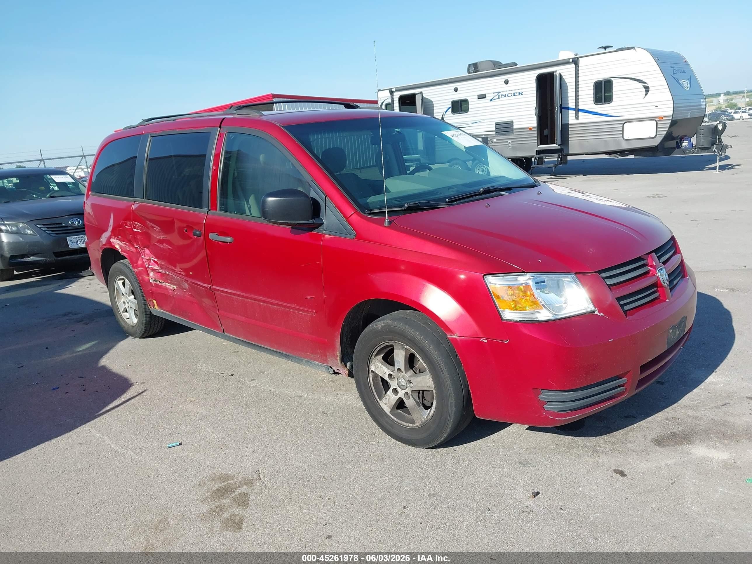2008 Dodge Grand Caravan Se Red vin: 1D8HN44H08B107501