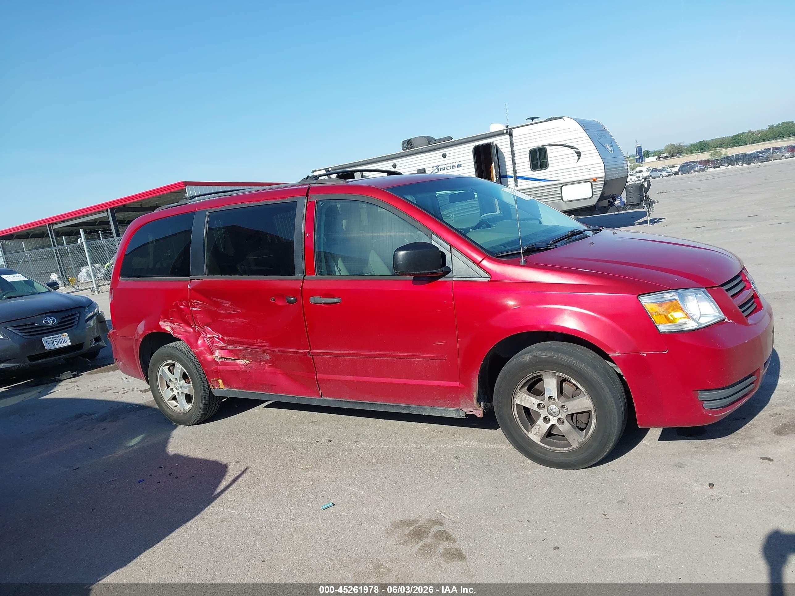 2008 Dodge Grand Caravan Se Red vin: 1D8HN44H08B107501