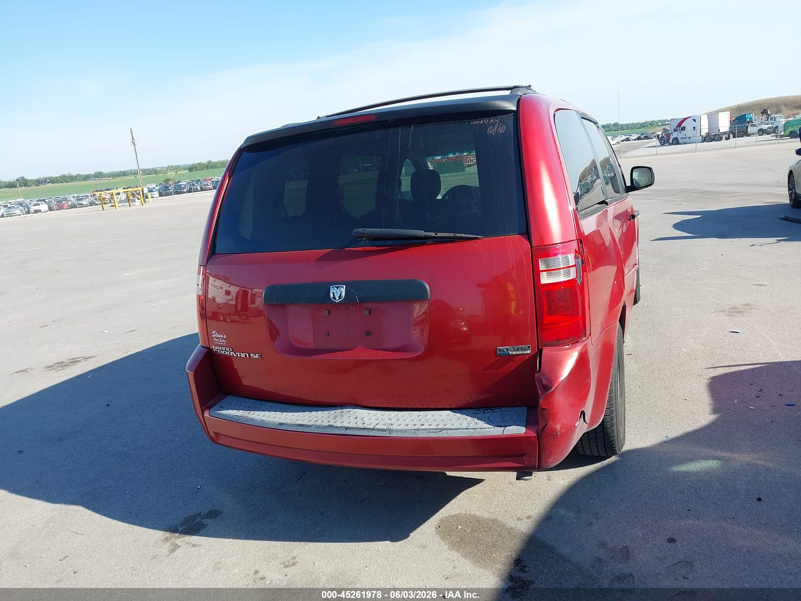 2008 Dodge Grand Caravan Se Red vin: 1D8HN44H08B107501