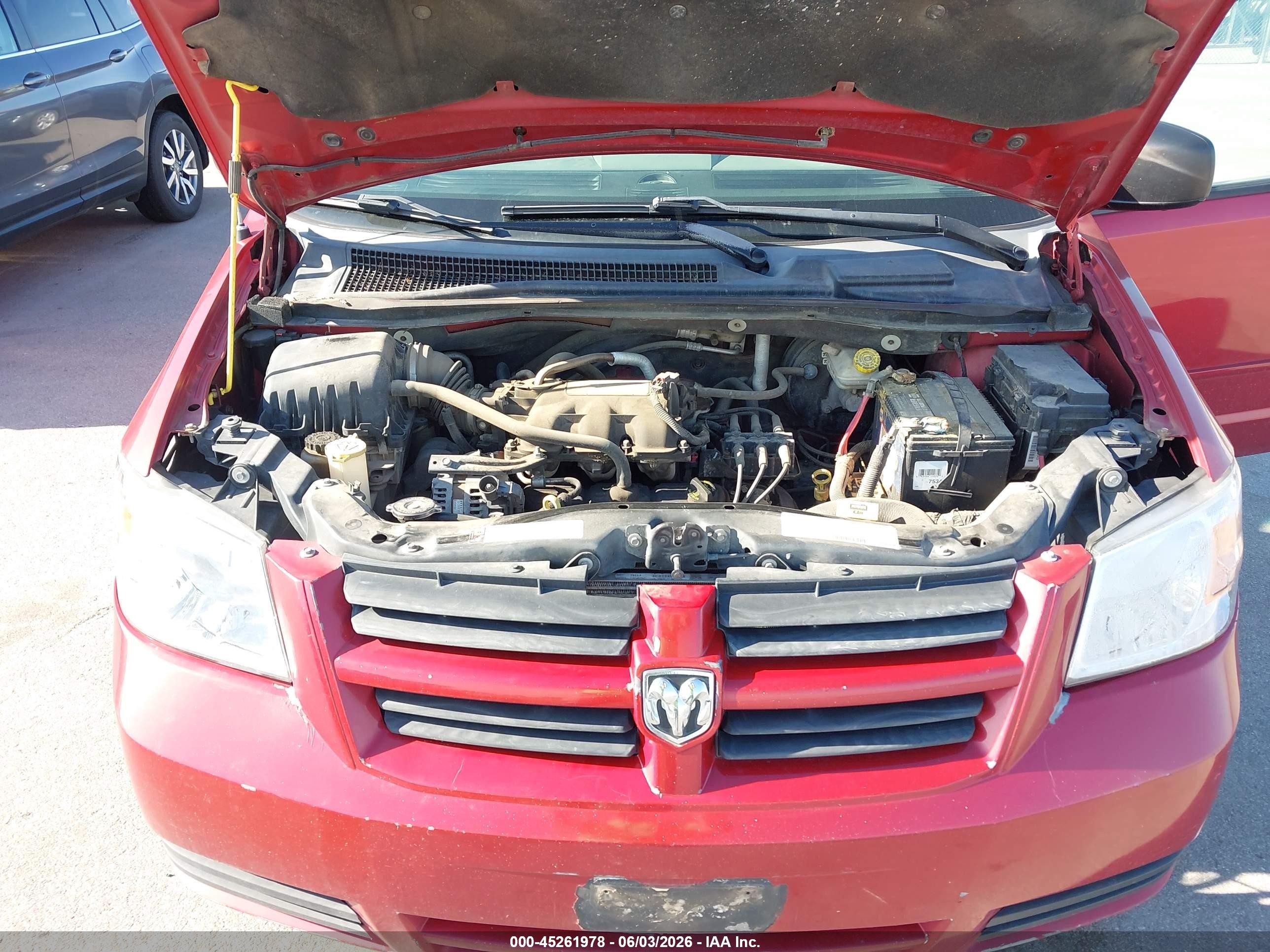 2008 Dodge Grand Caravan Se Red vin: 1D8HN44H08B107501
