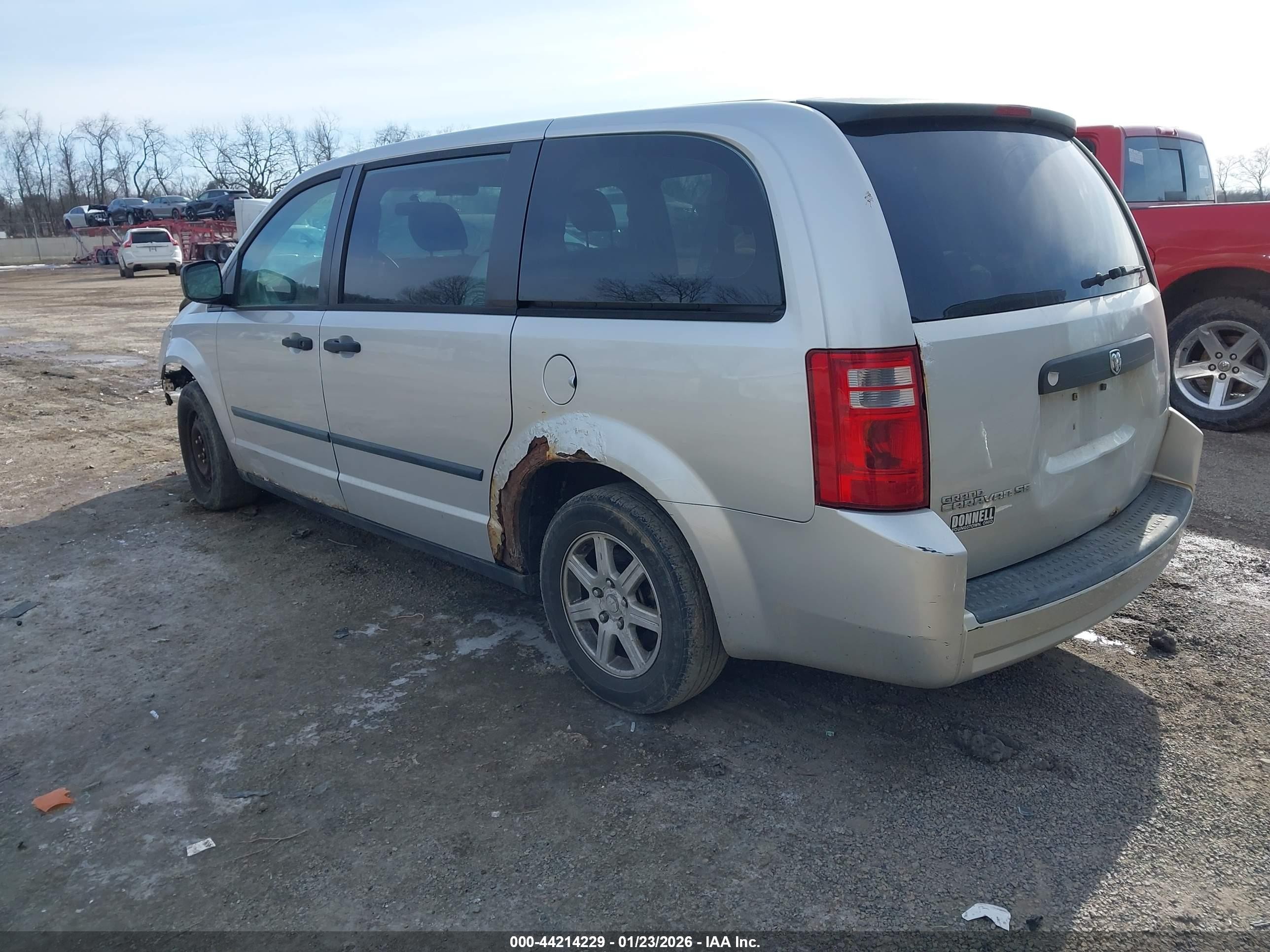 2008 Dodge Grand Caravan Se Silver vin: 1D8HN44H28B188498
