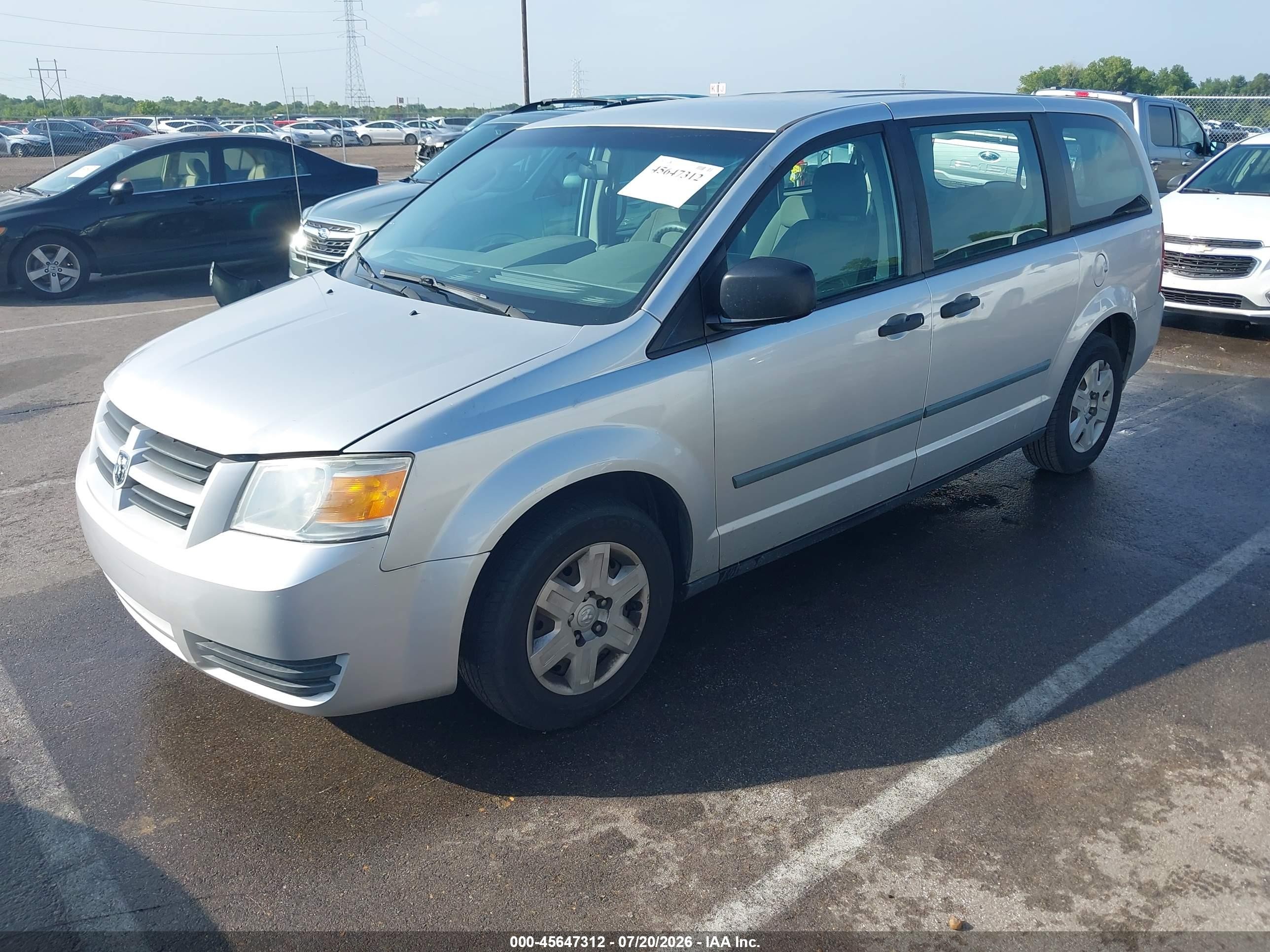 2008 Dodge Grand Caravan Se Silver vin: 1D8HN44H38B148804