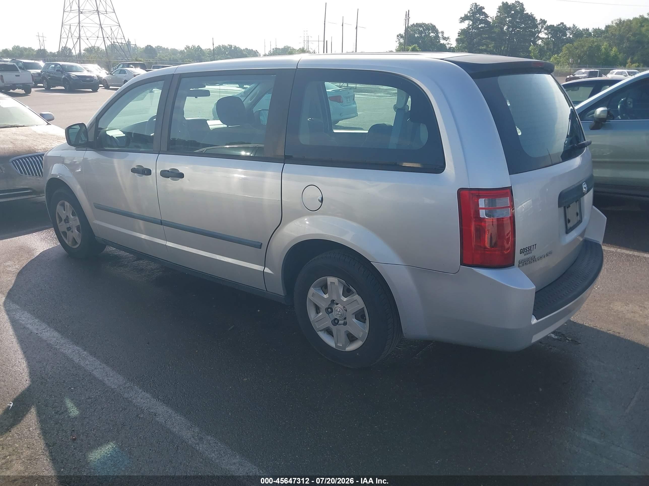 2008 Dodge Grand Caravan Se Silver vin: 1D8HN44H38B148804