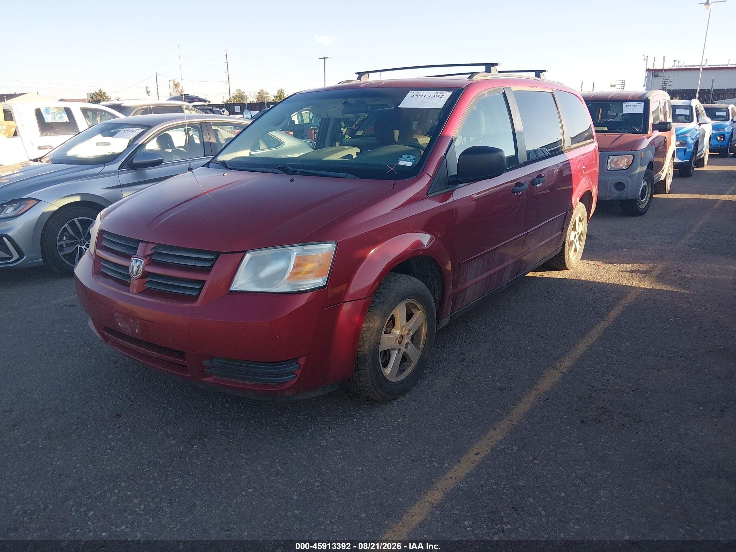 2008 Dodge Grand Caravan Se Красный vin: 1D8HN44H68B100410