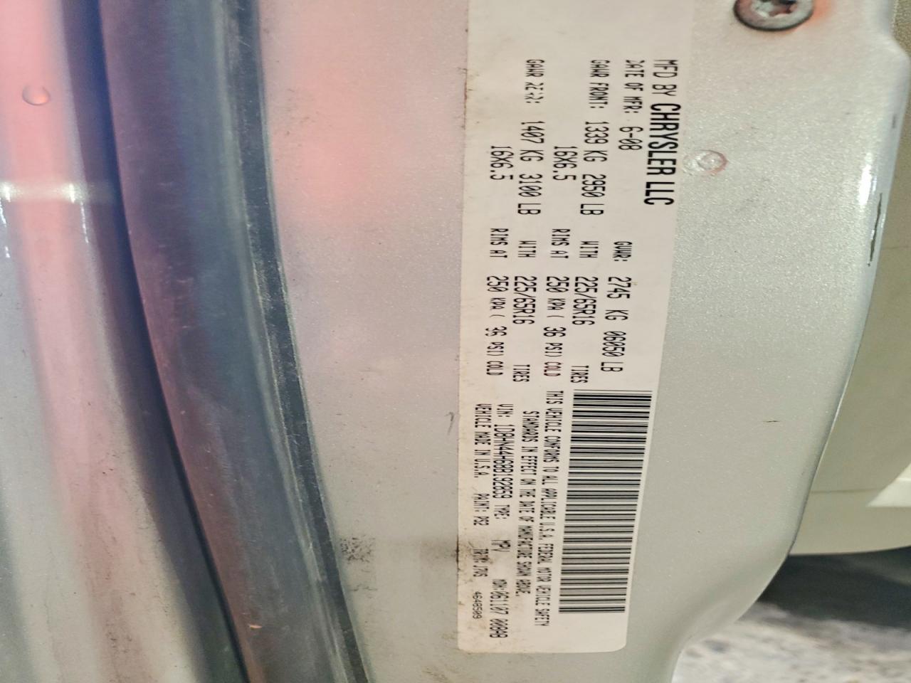 2008 Dodge Grand Caravan Se Silver vin: 1D8HN44H68B192859