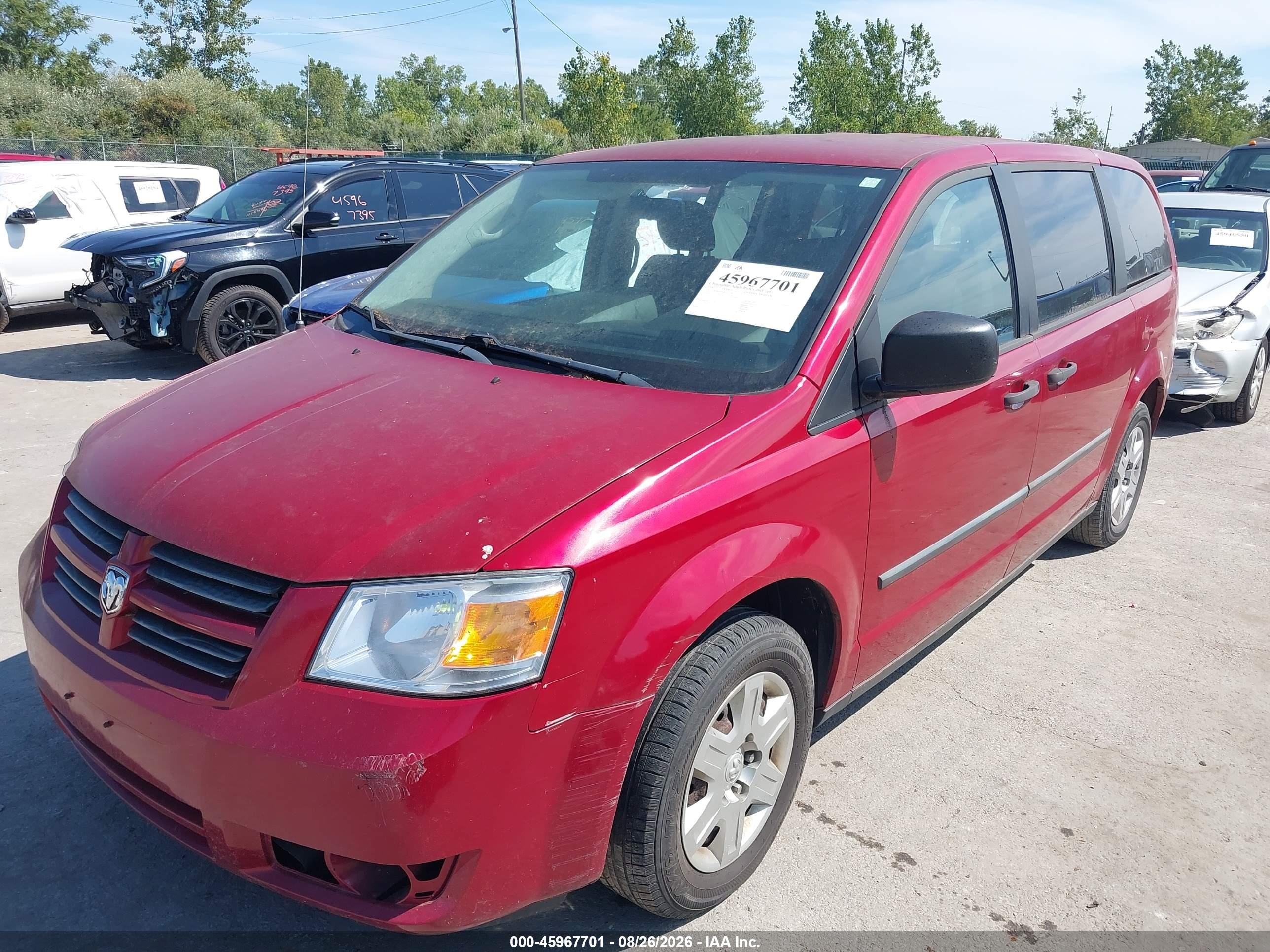 2008 Dodge Grand Caravan Se Red vin: 1D8HN44H98B161718
