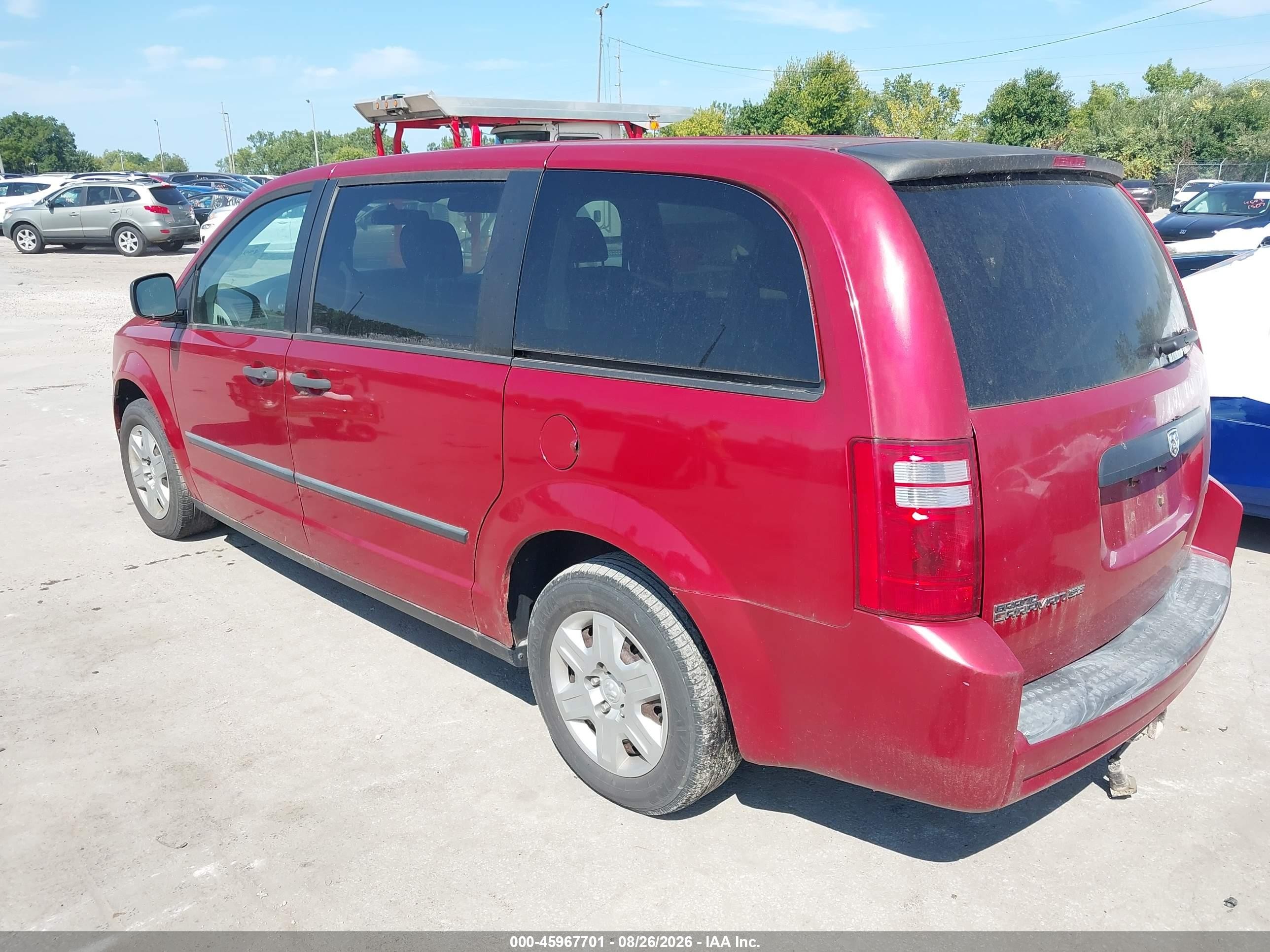 2008 Dodge Grand Caravan Se Red vin: 1D8HN44H98B161718
