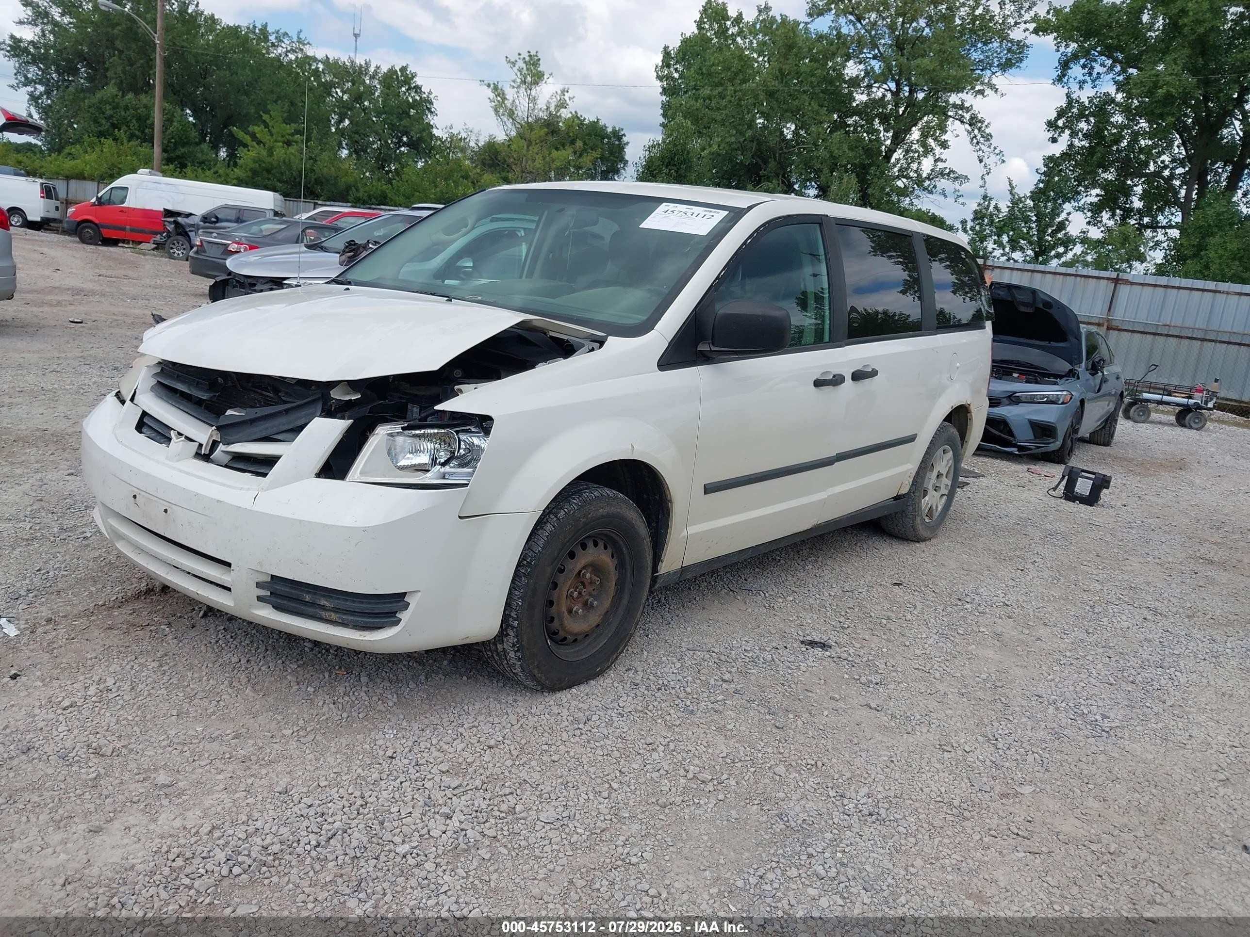 2008 Dodge Grand Caravan Se White vin: 1D8HN44HX8B100748