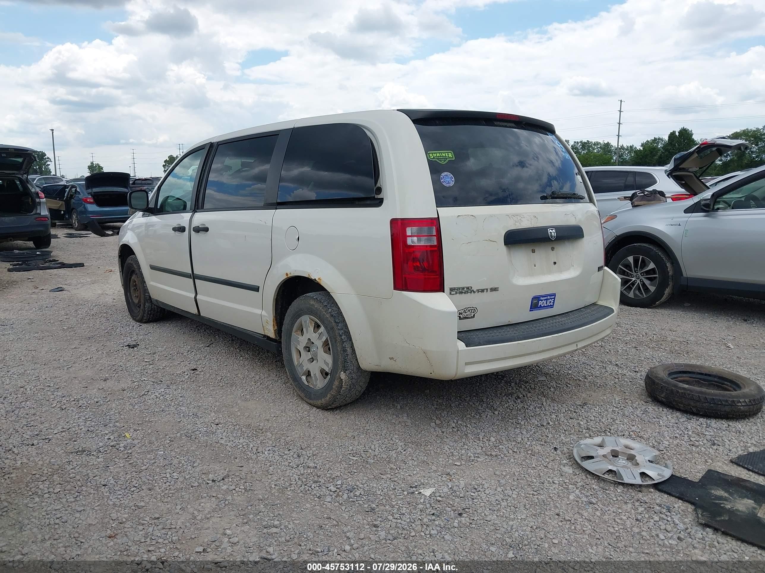 2008 Dodge Grand Caravan Se White vin: 1D8HN44HX8B100748