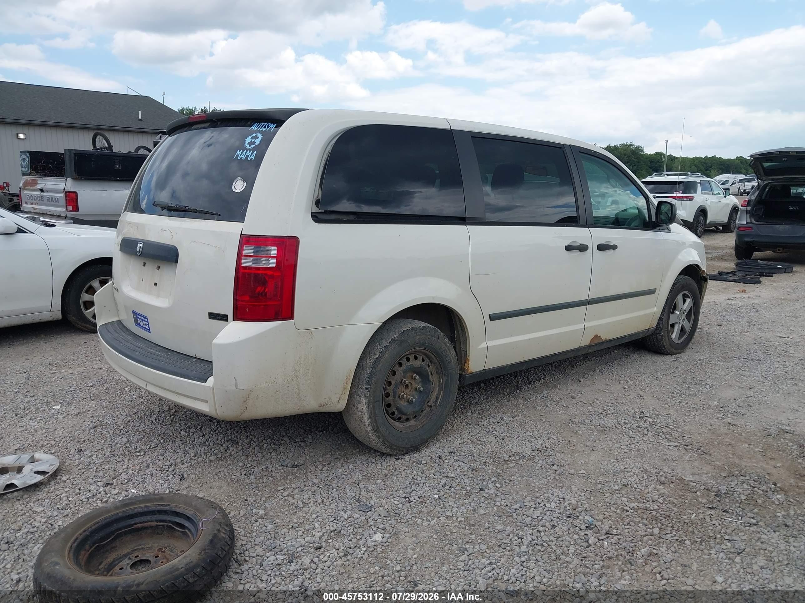 2008 Dodge Grand Caravan Se White vin: 1D8HN44HX8B100748