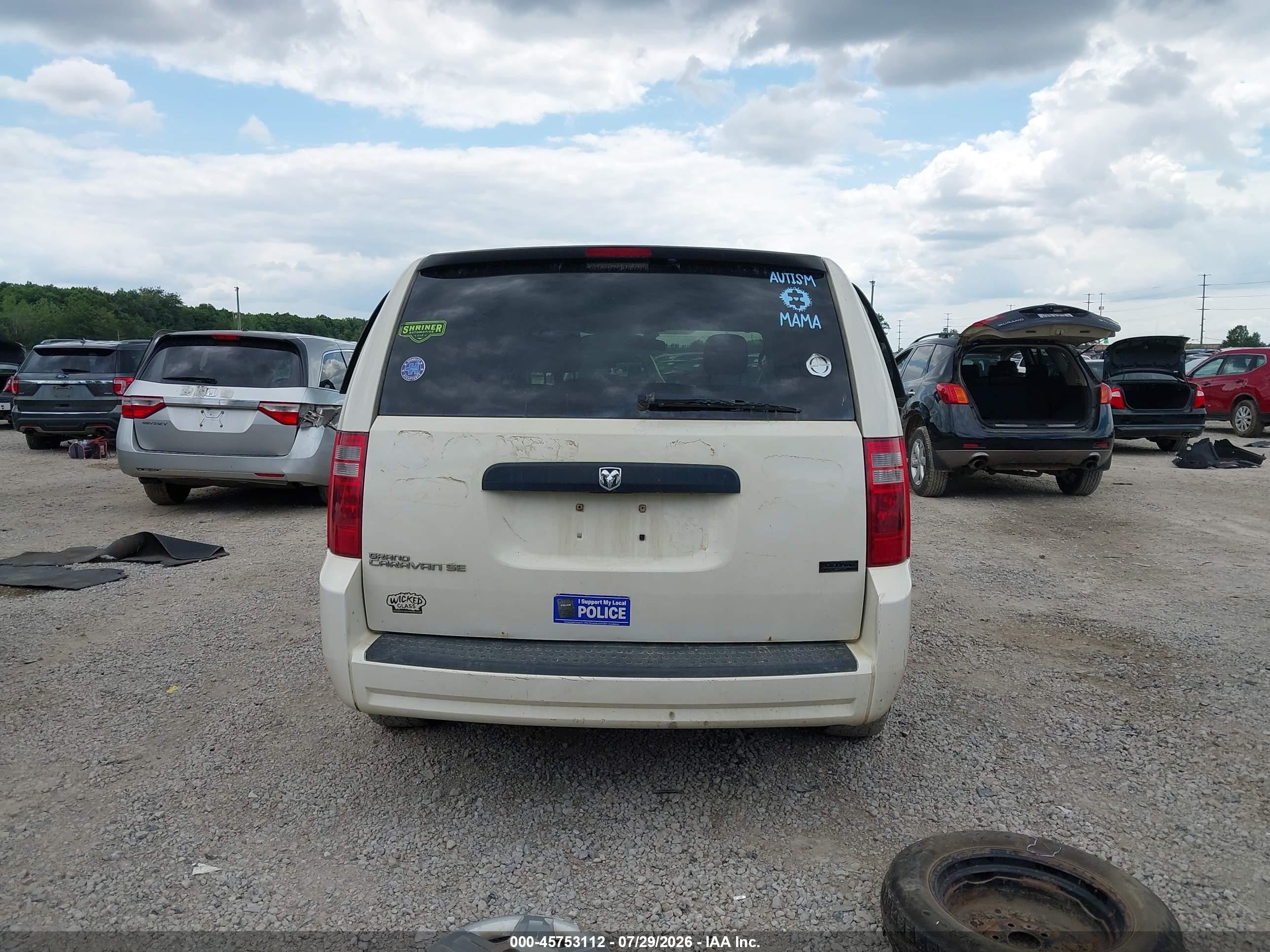 2008 Dodge Grand Caravan Se White vin: 1D8HN44HX8B100748
