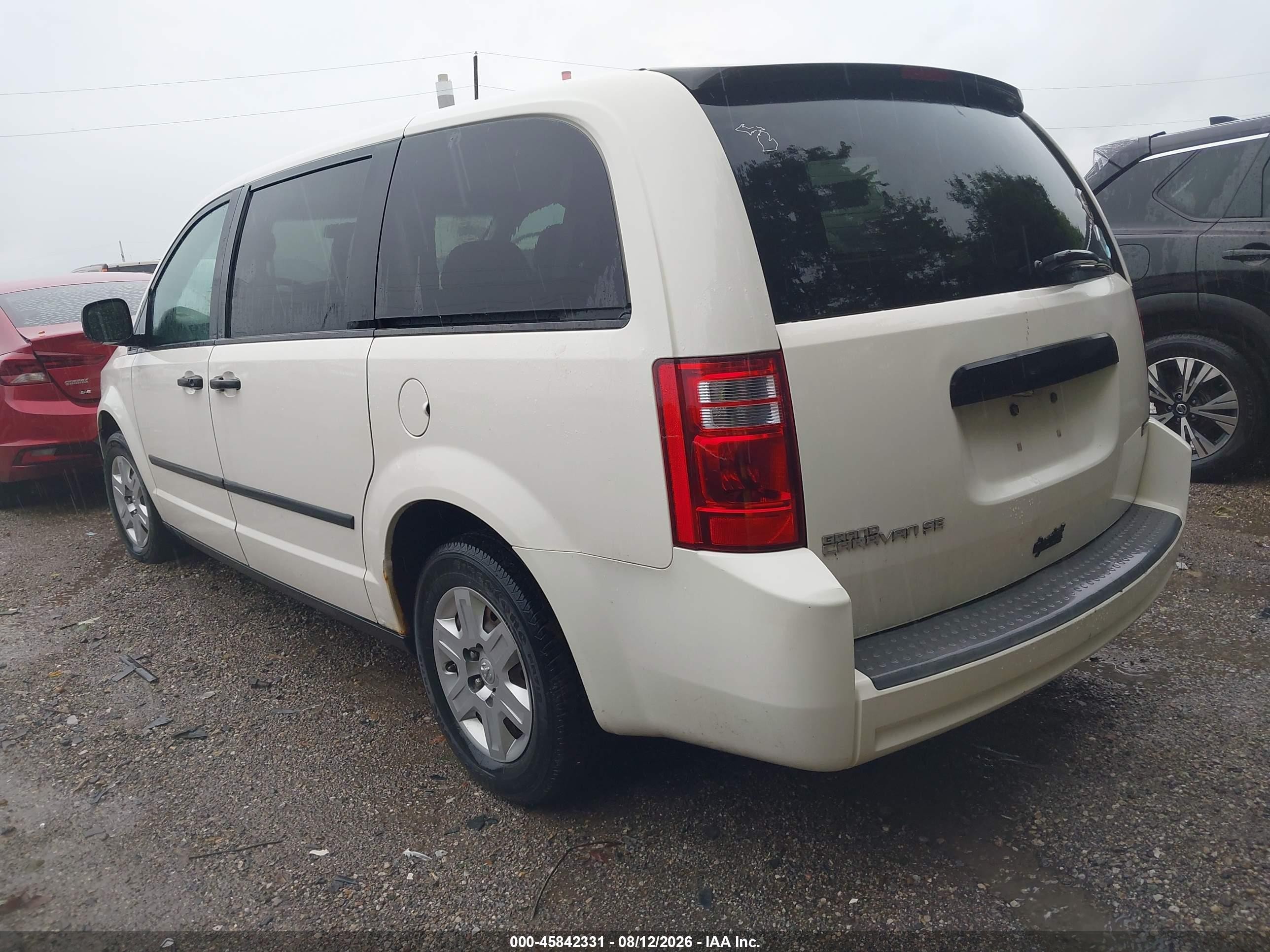 2008 Dodge Grand Caravan Se White vin: 1D8HN44HX8B113659