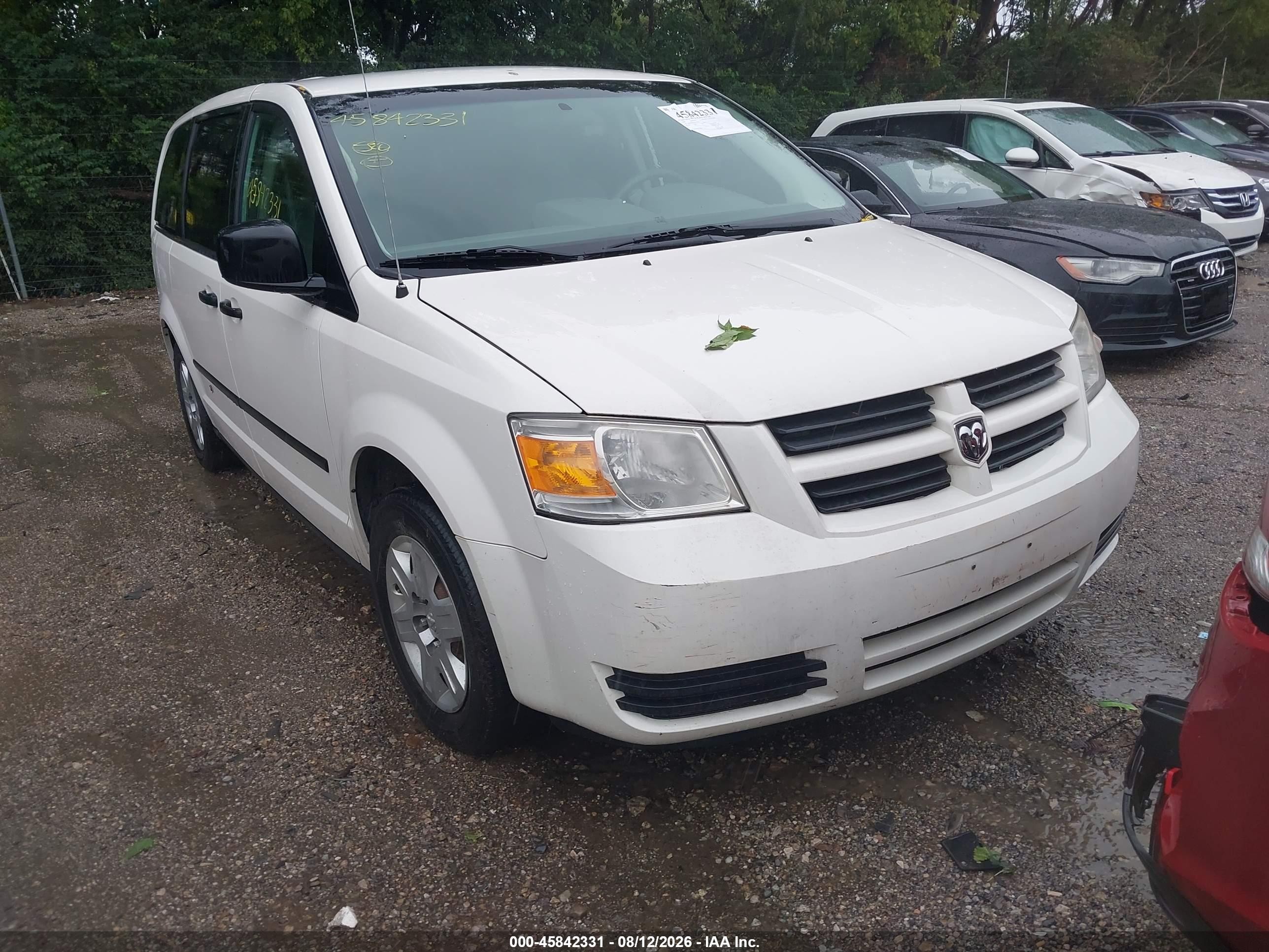 2008 Dodge Grand Caravan Se White vin: 1D8HN44HX8B113659