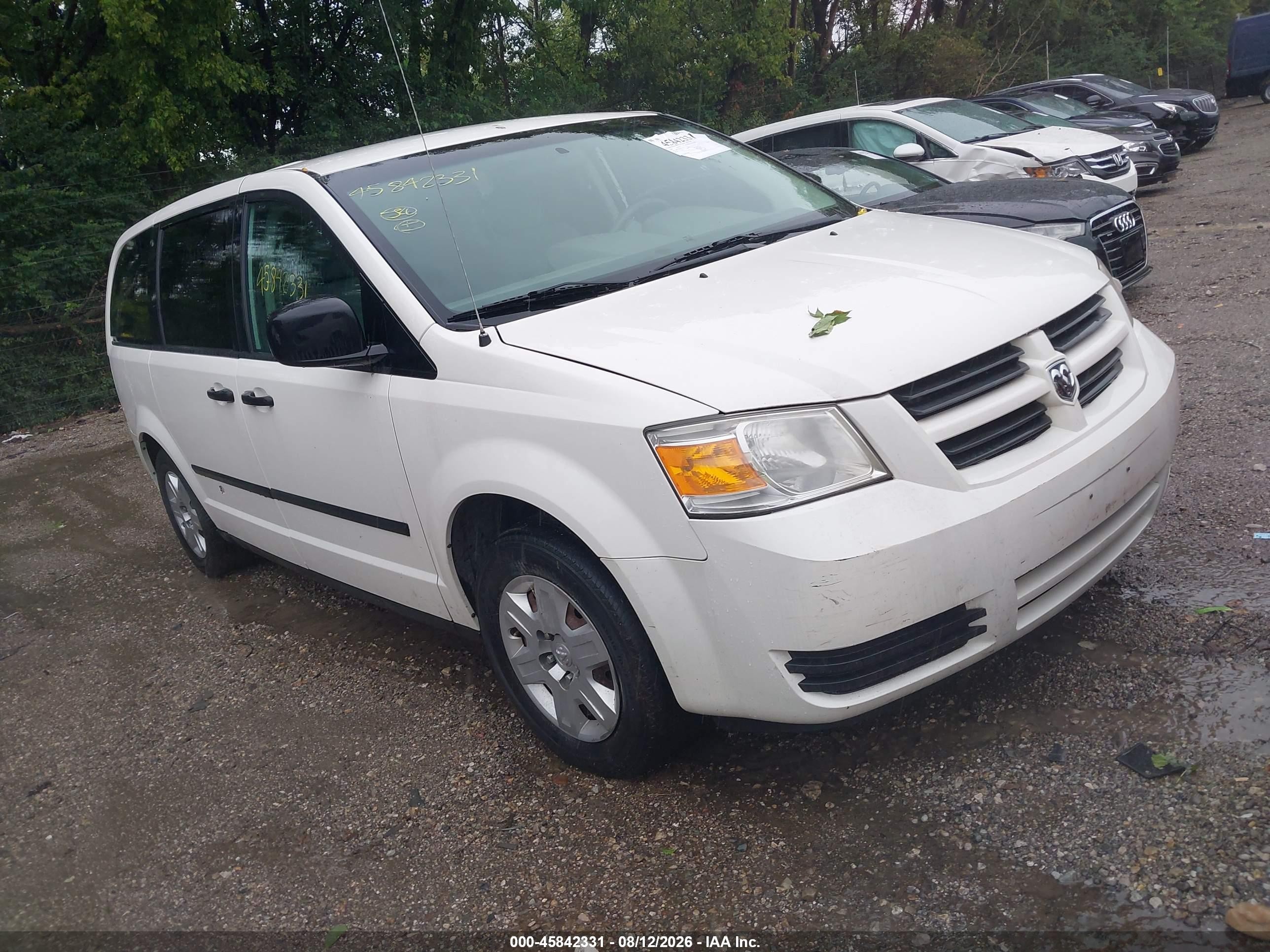 2008 Dodge Grand Caravan Se White vin: 1D8HN44HX8B113659
