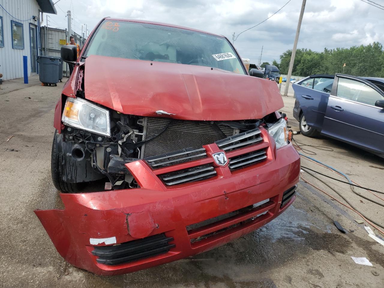 2008 Dodge Grand Caravan Se Red vin: 1D8HN44HX8B180004